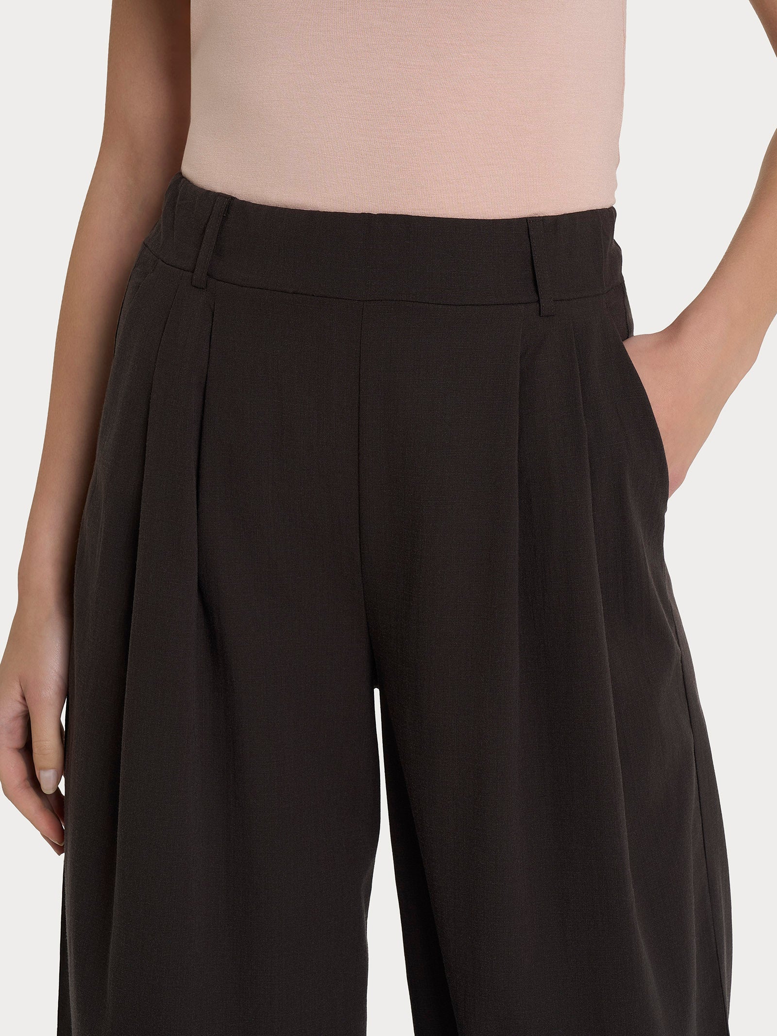 Ragno Super Natural pantalone palazzo Chocolate Torte tencel