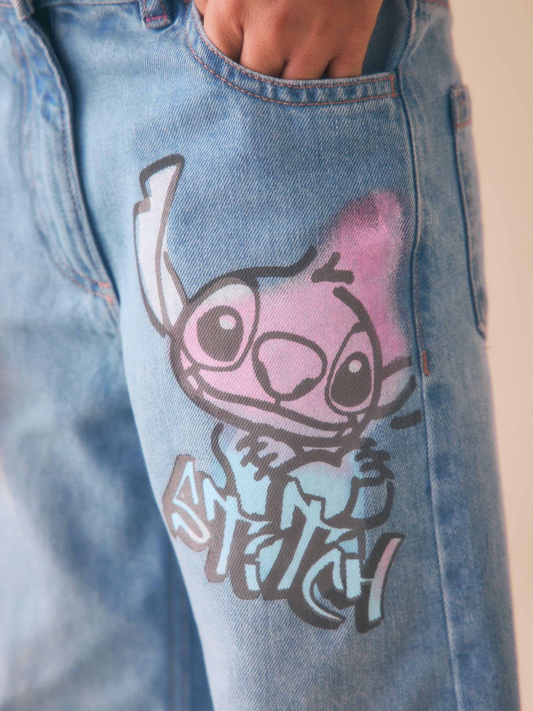 Next Jeans Lilo & Stitch Bimba in Denim