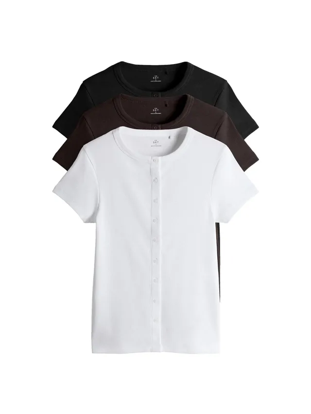 Geo Next The Set T-Shirt Coste Bottoni donna 3 pezzi comoda