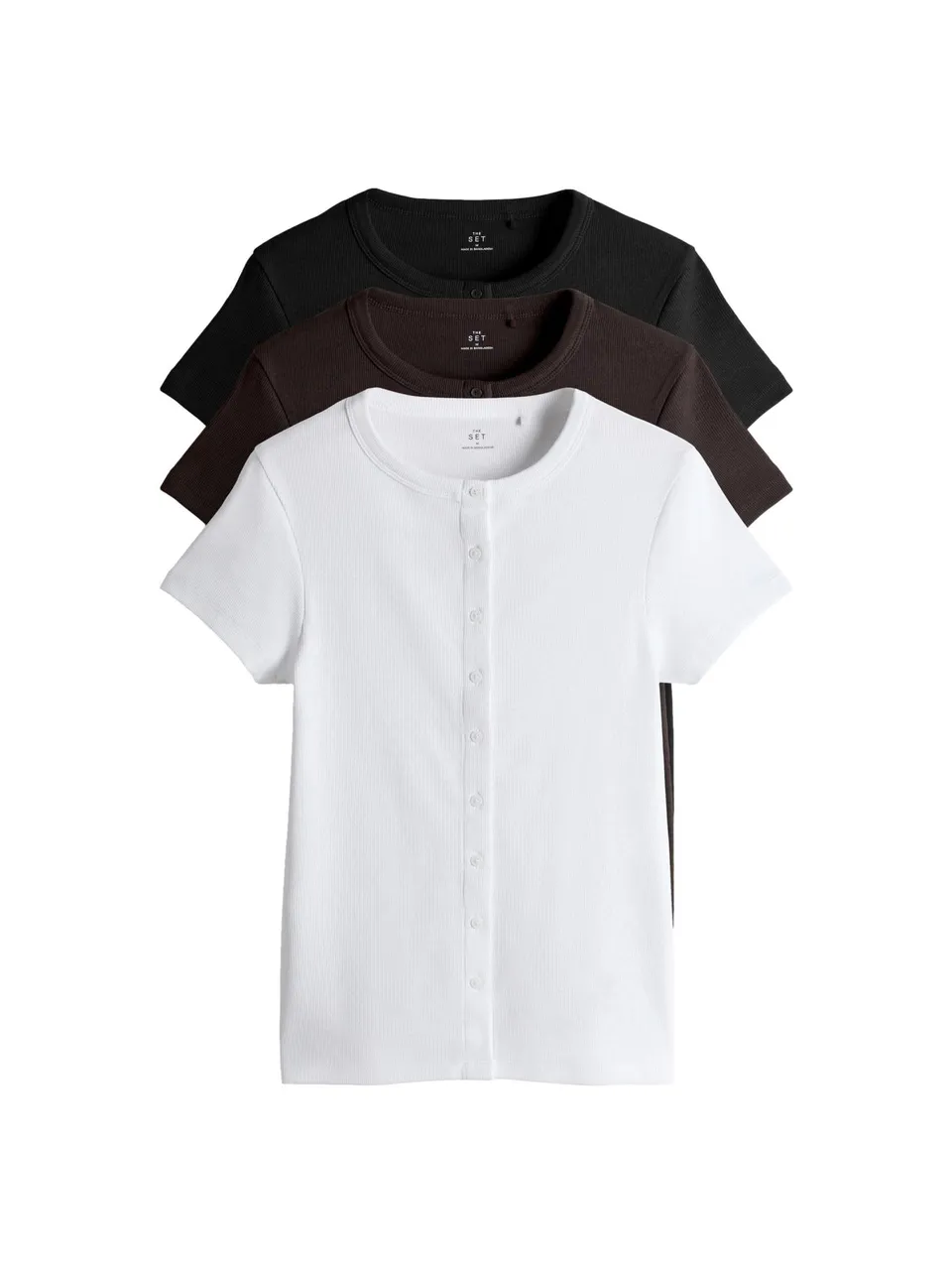 Geo Next The Set T-Shirt Coste Bottoni donna 3 pezzi comoda