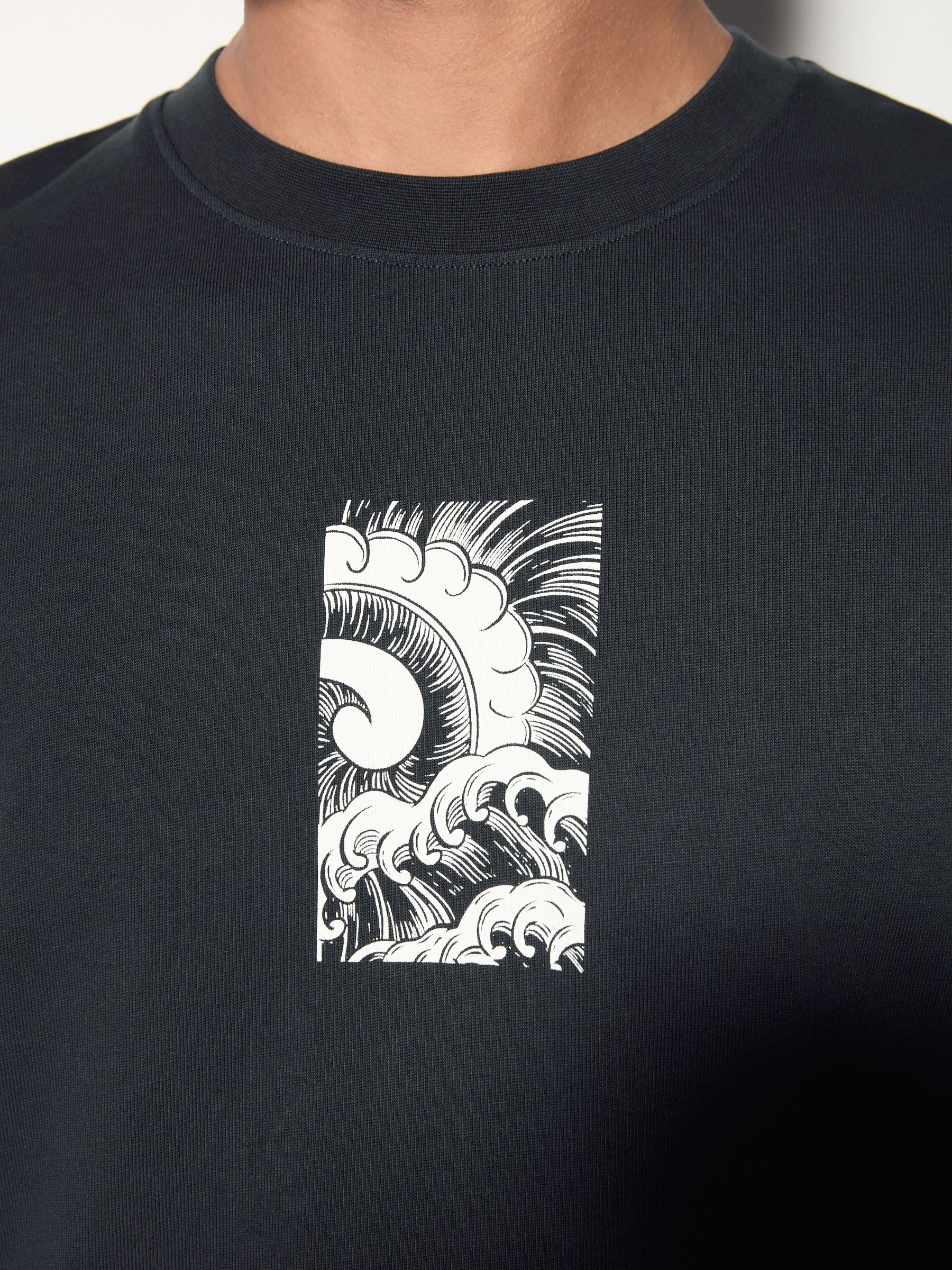 Next t-shirt uomo cotone stampa giapponese taglia M