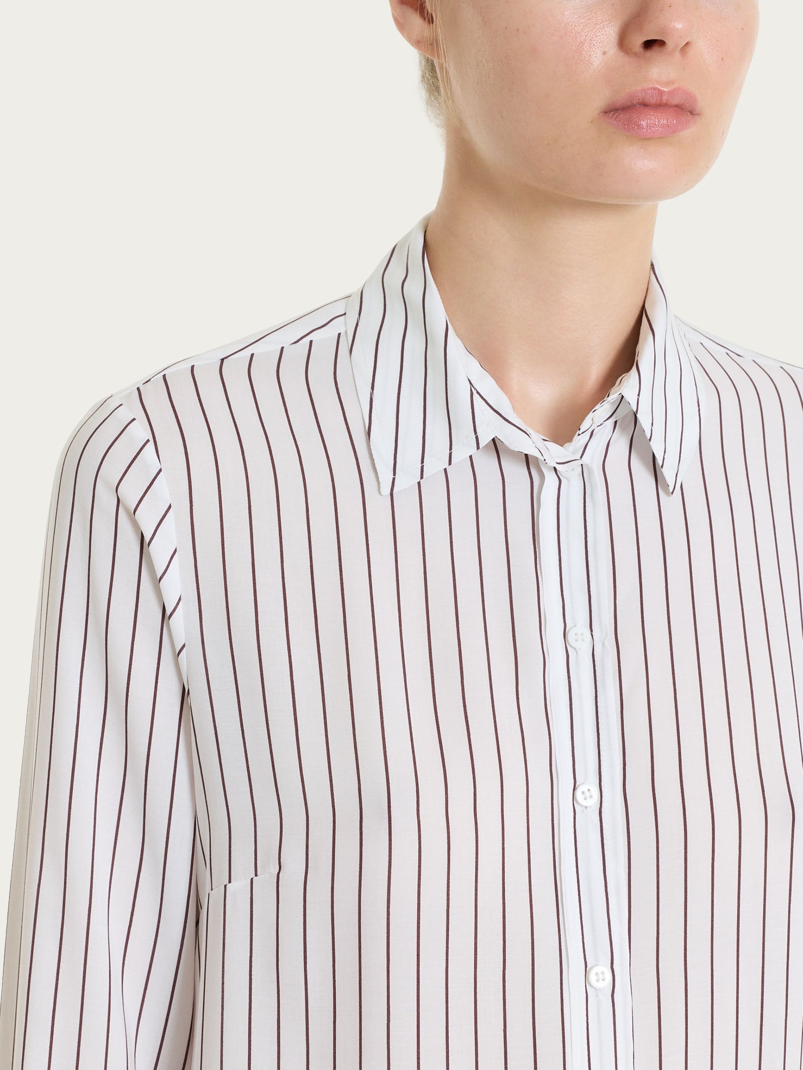 Ragno Camicia a Righe EcoSeta Fant. Raisin in Viscosa