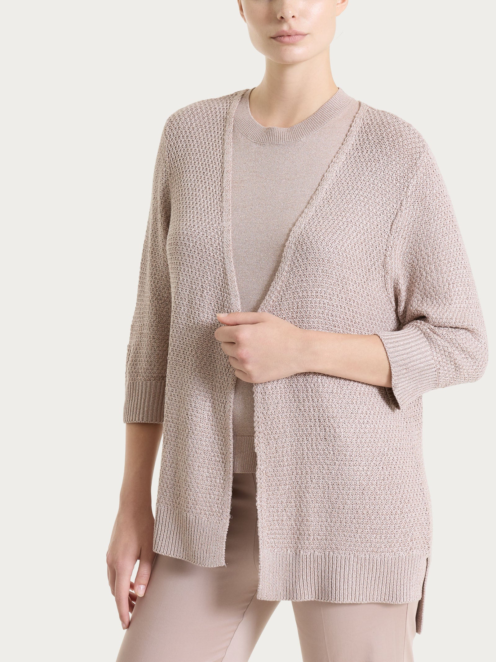 Ragno Lurex Rice Stitch Cardigan Aperto Sphinx