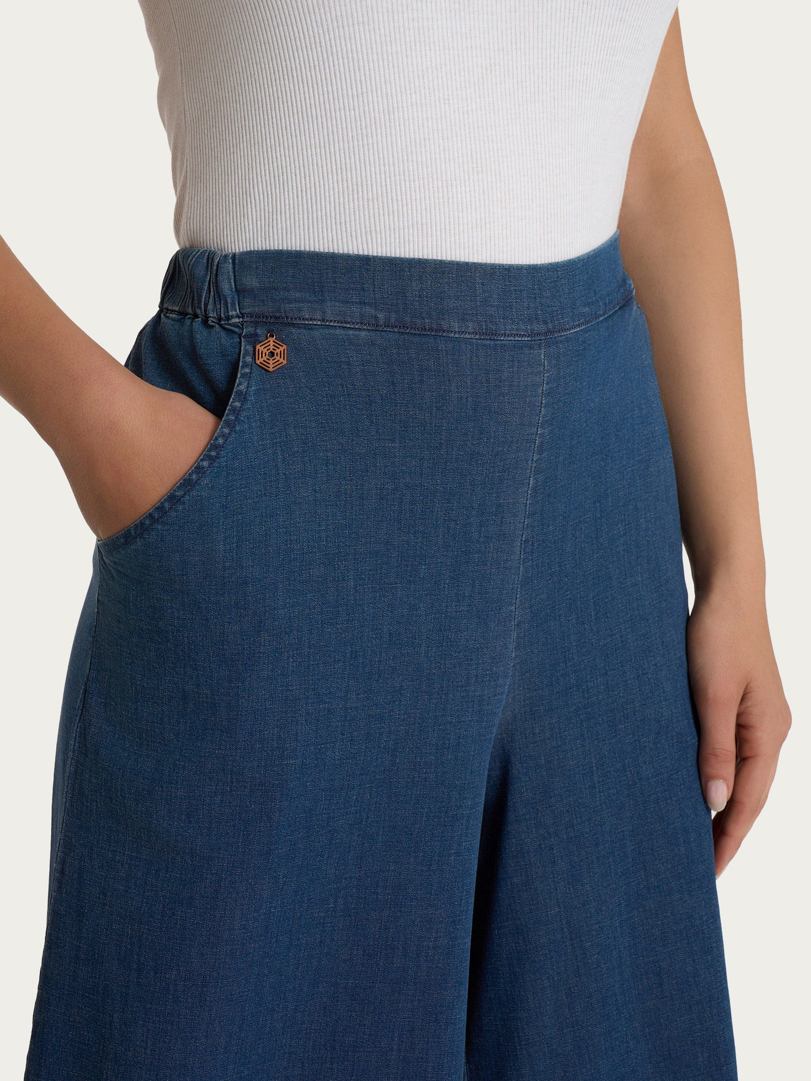 Ragno Super Denim jeans a palazzo Indigo