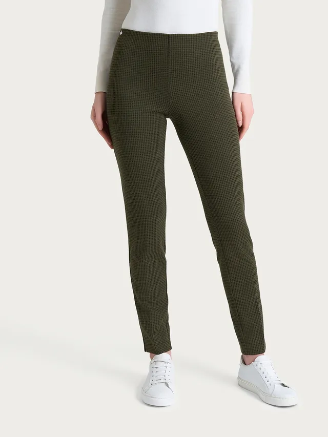 Ragno Eco Jacquard Pantalone Sigaretta Micro Check Dark Olive