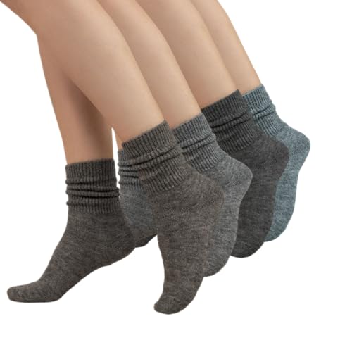 Lady C calzini corti lana alpaca donna chiari con risvolto