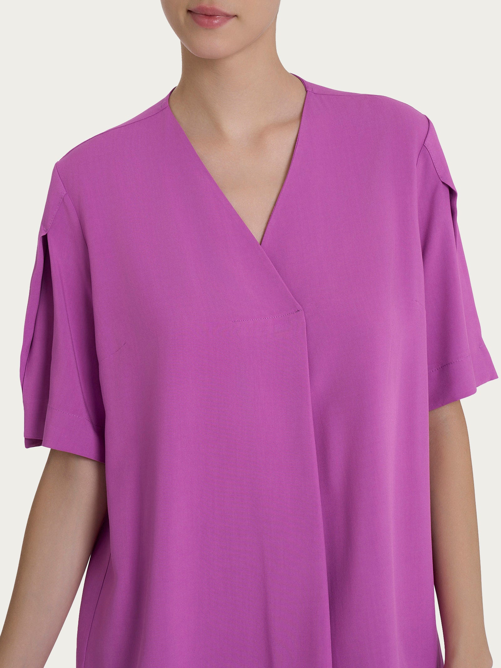 Ragno Blusa camicia donna ecoseta scollo V Cattleya Orchid