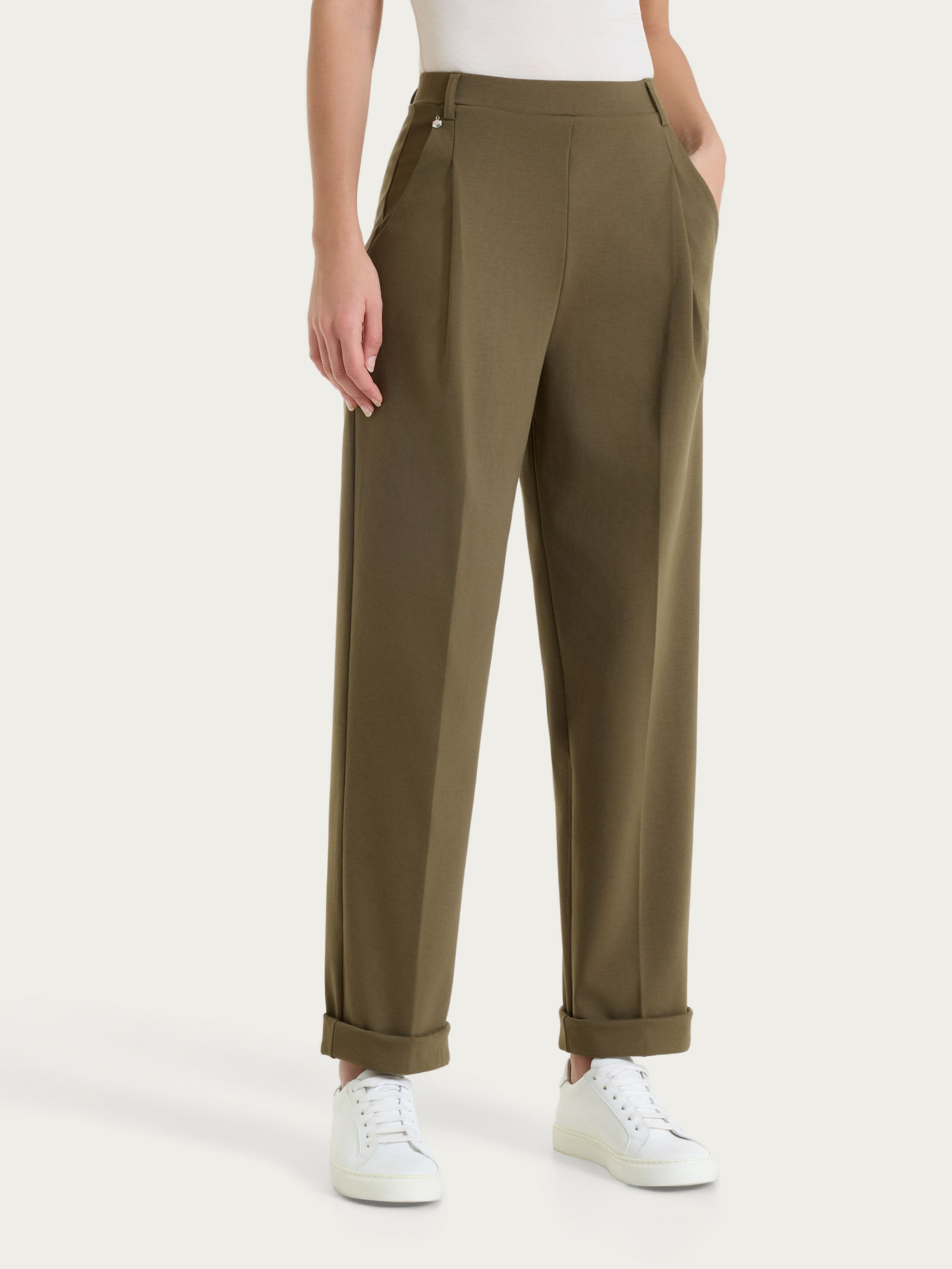 Ragno Compact Light pantalone carota Dark Olive tapered