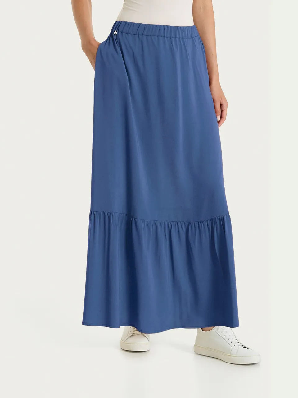 Ragno Voile Stretch Longuette gonna Oceana a balze
