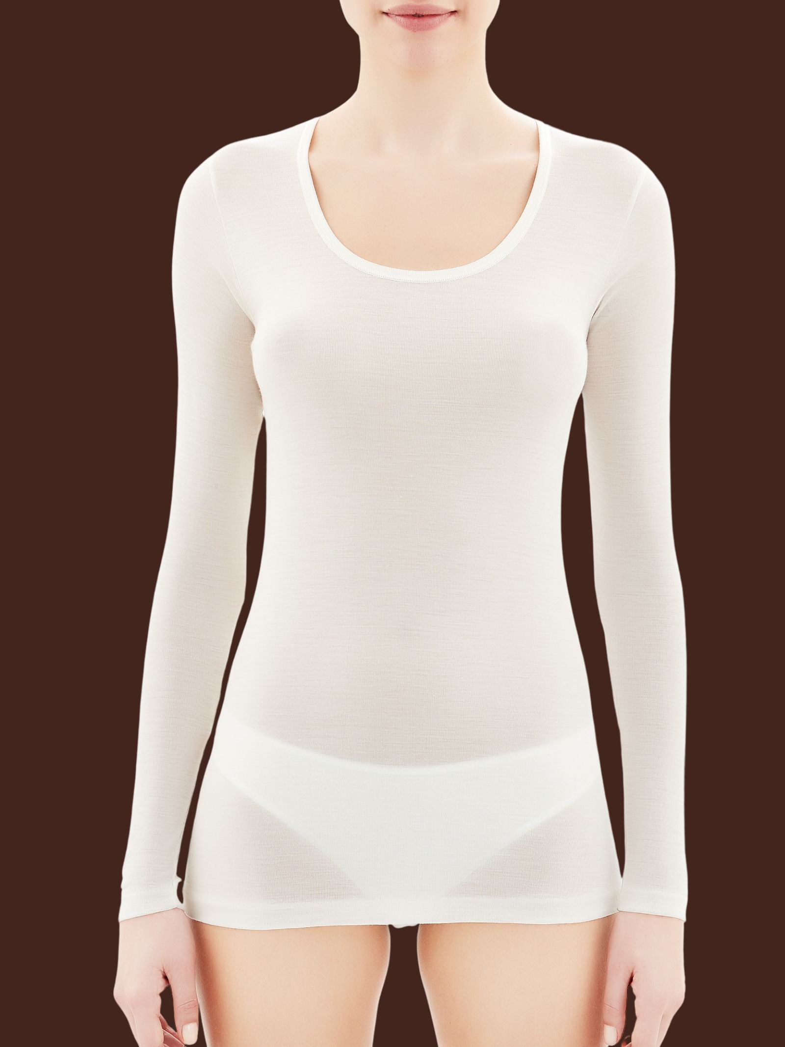 Ragno Wonderwool Maglietta Lana Ultrafine Manica Lunga Bianco