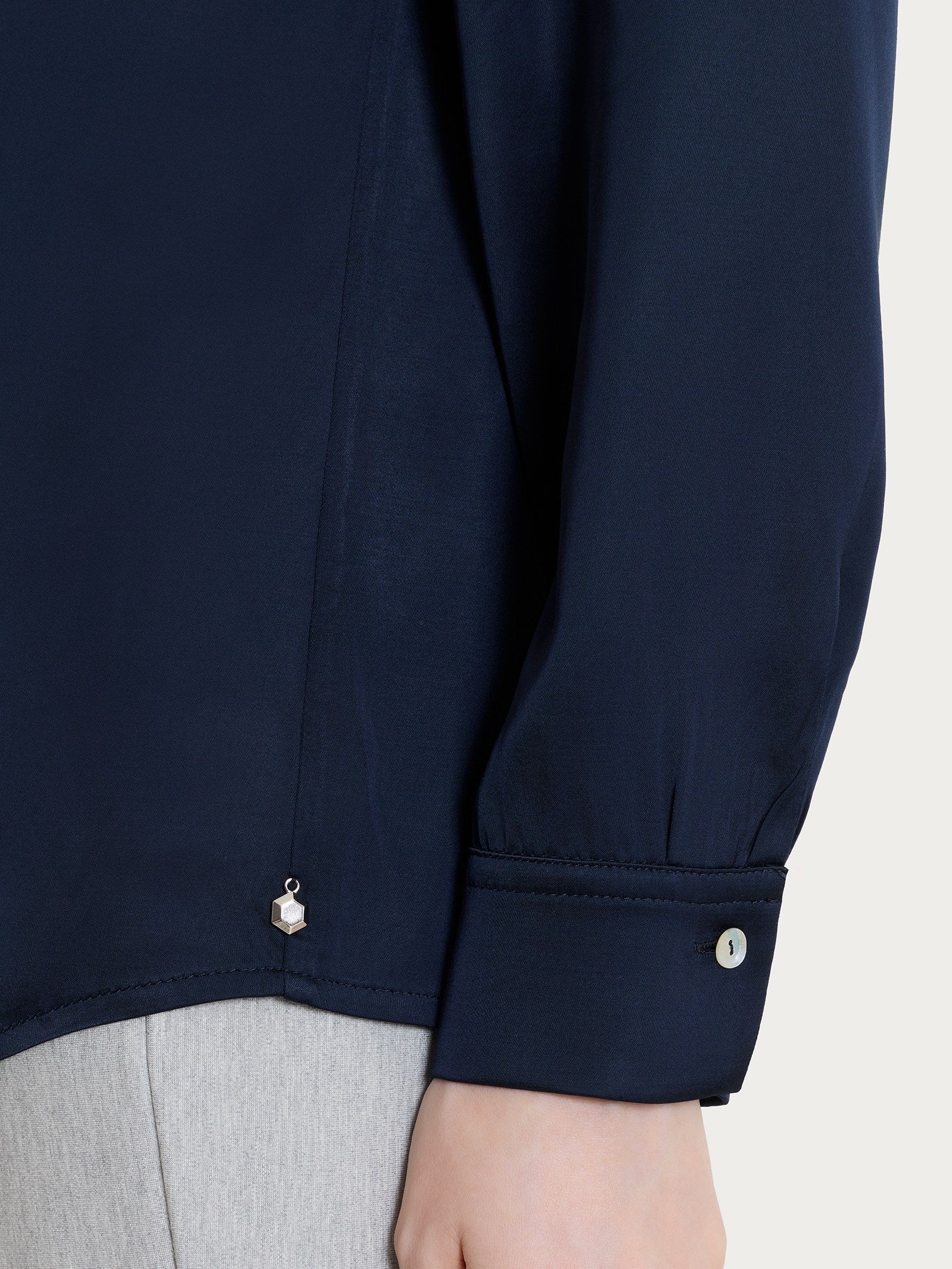 Ragno Gem Camicia Donna Stretch Satin Bleu manica lunga