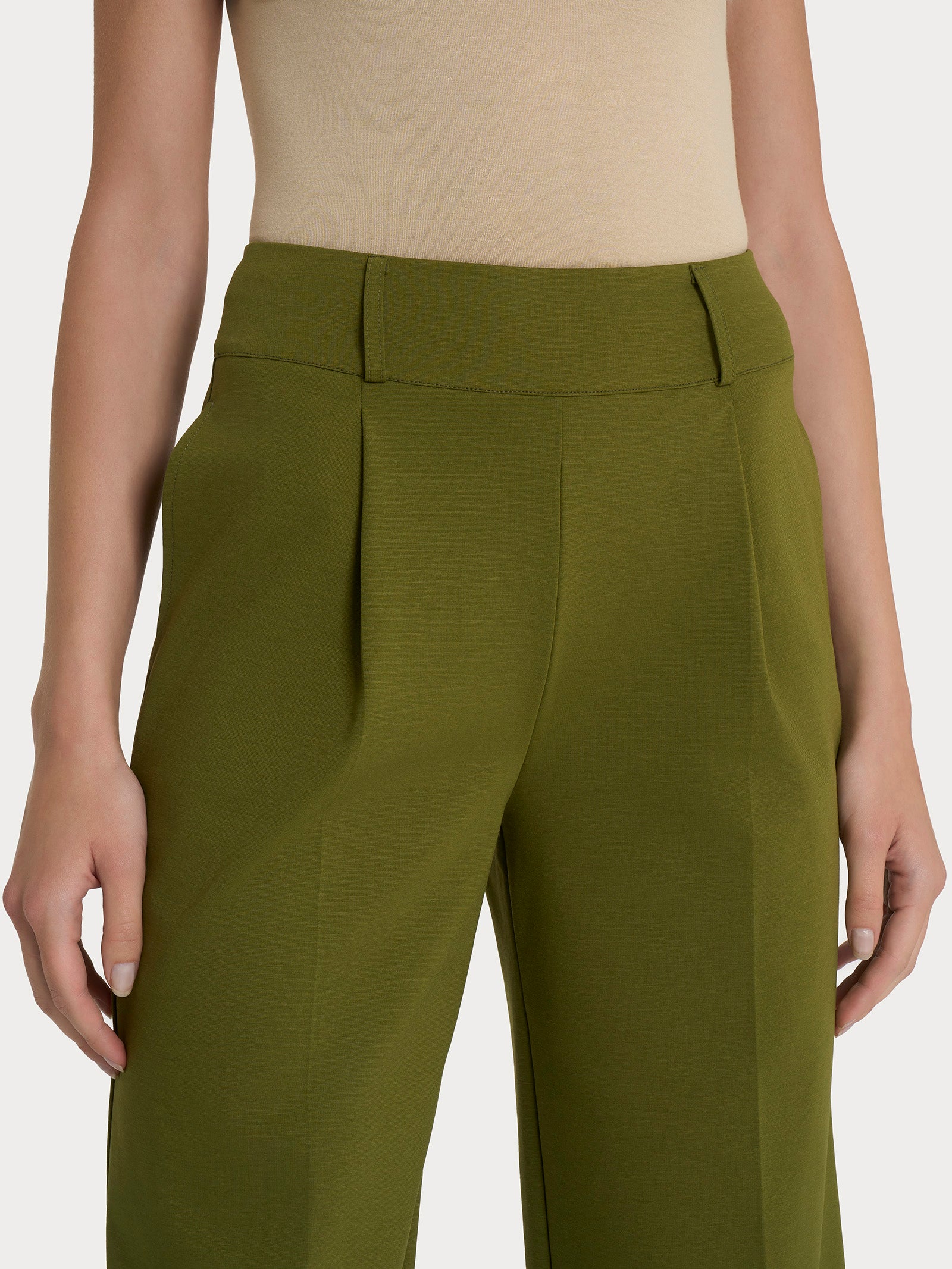 Ragno Compact Light The Wide Leg pantalone verde Sphagnum