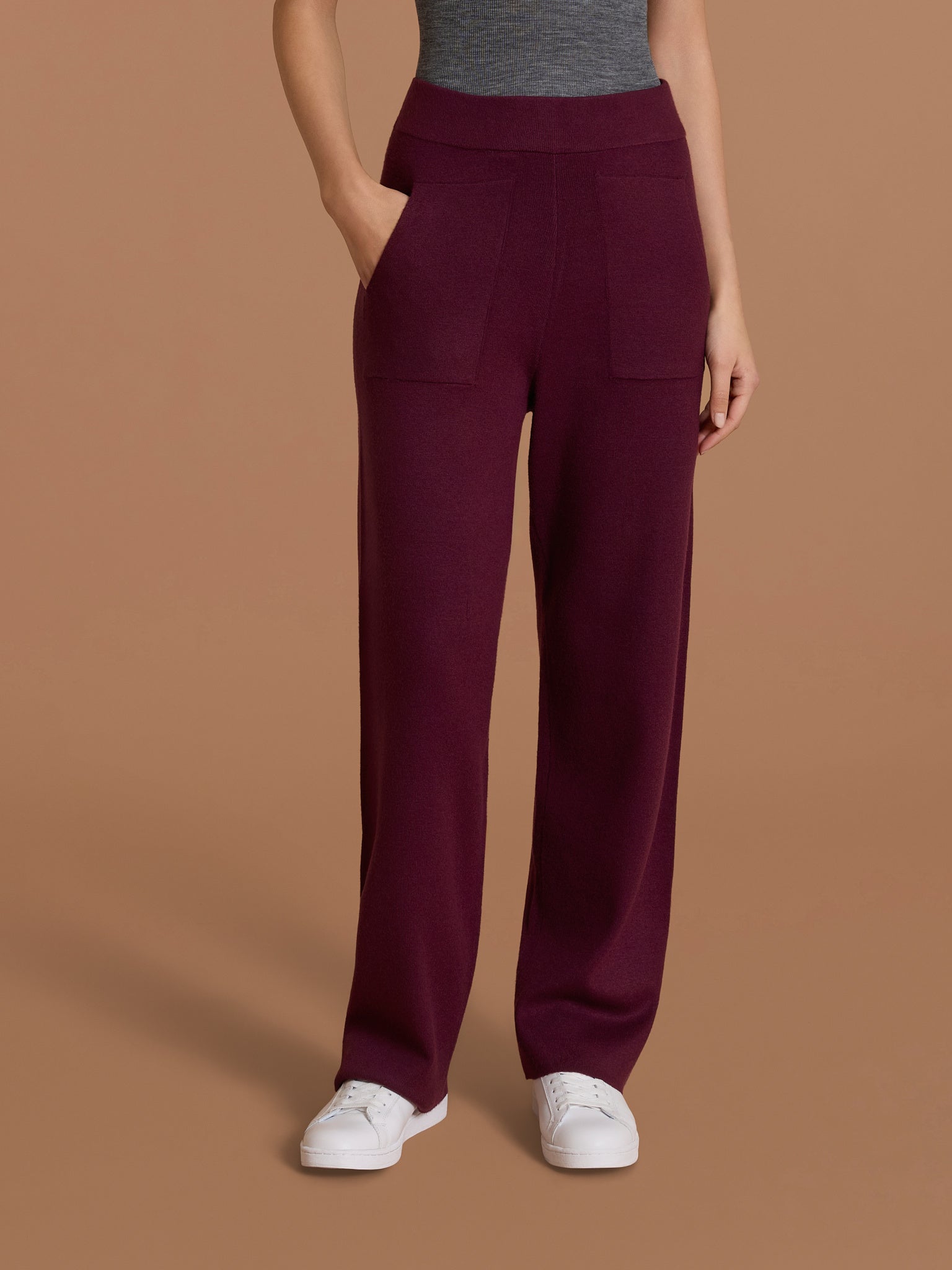 Ragno Super Soft pantalone ampio Fig viola wide leg