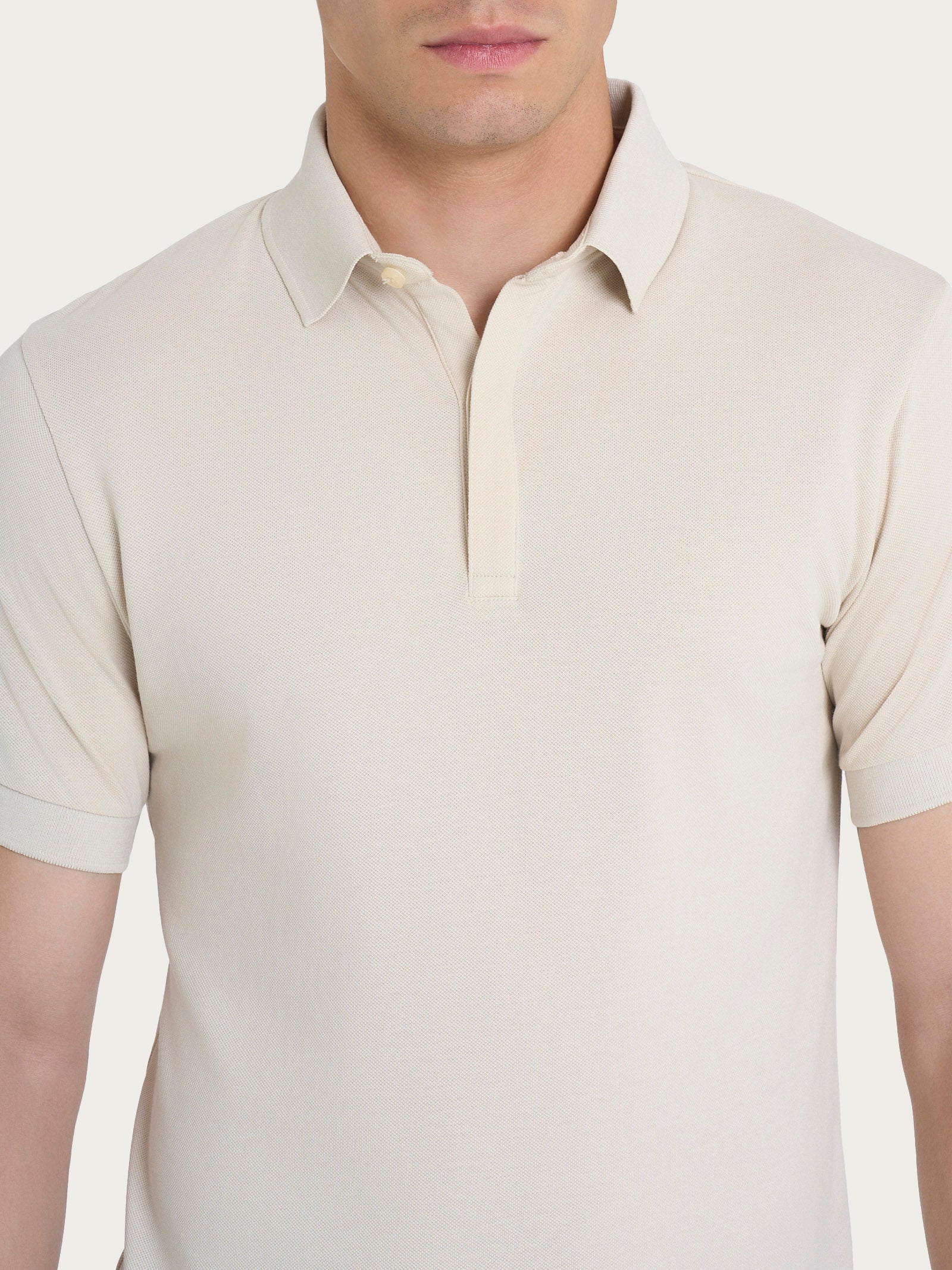 Ragno Sport Cotton Piquet Stretch polo uomo Champignon
