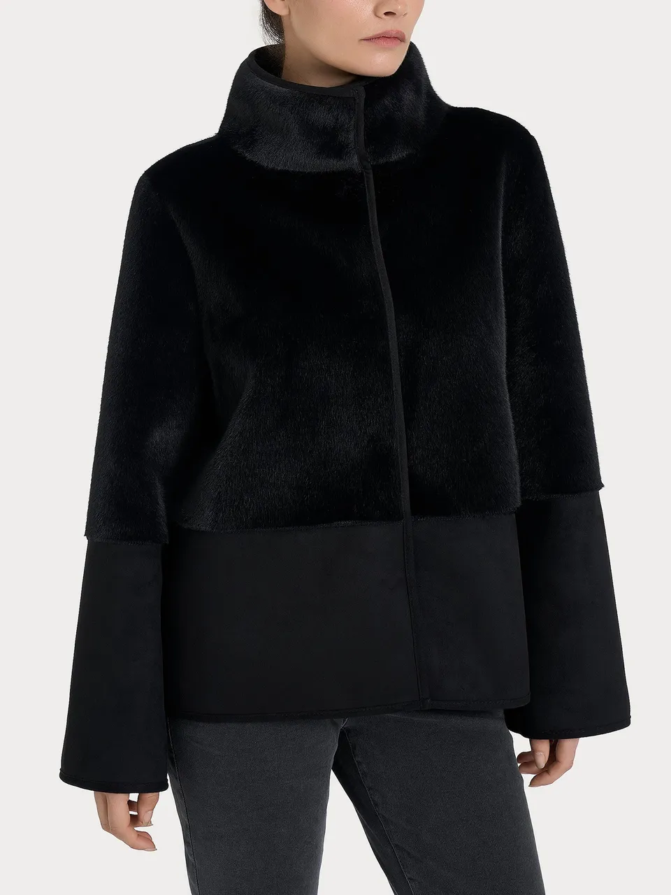 Ragno Compact giacca corta double-face donna nero