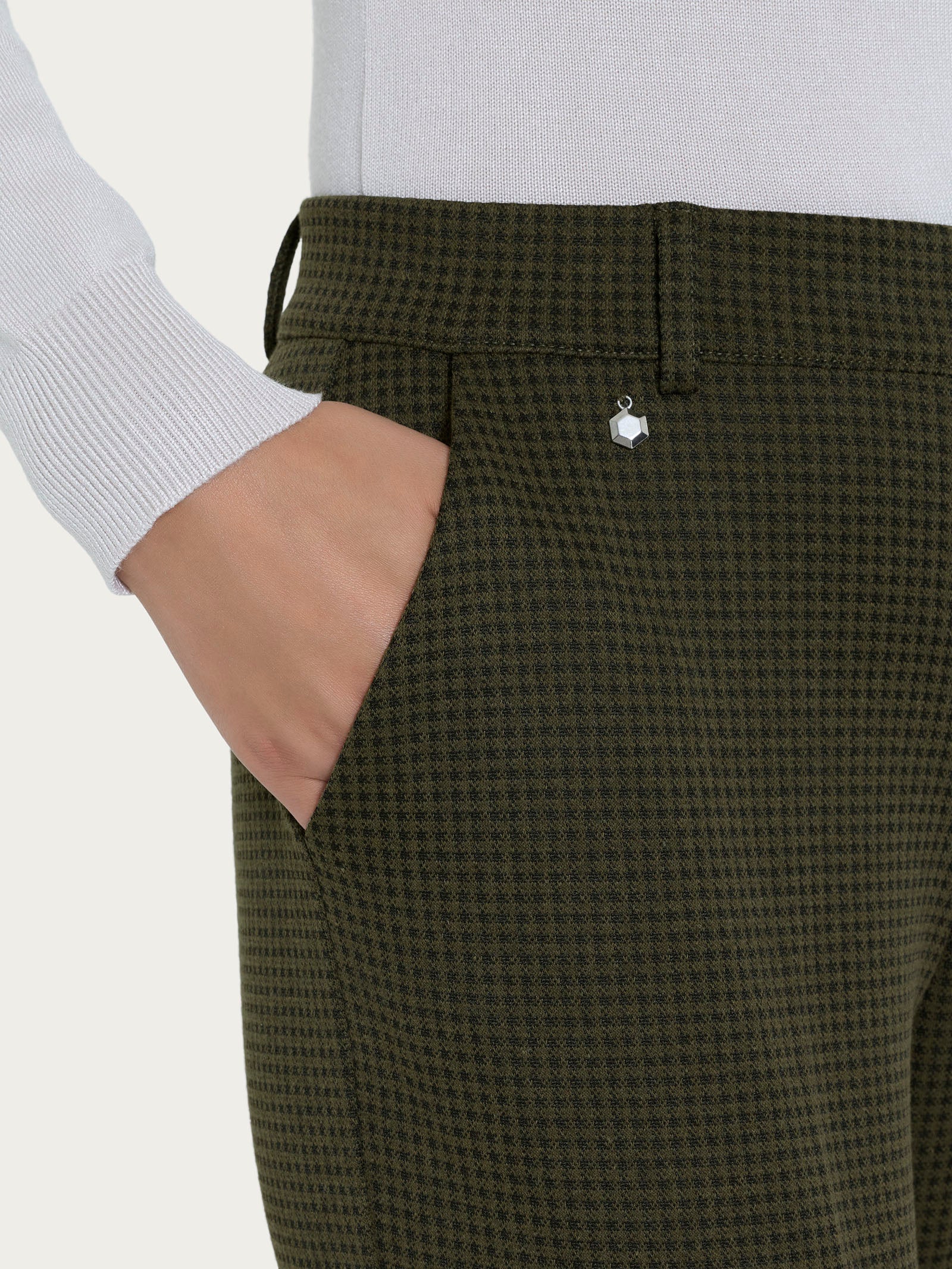 Ragno Eco Jacquard Pantalone Chino Dark Olive Slim