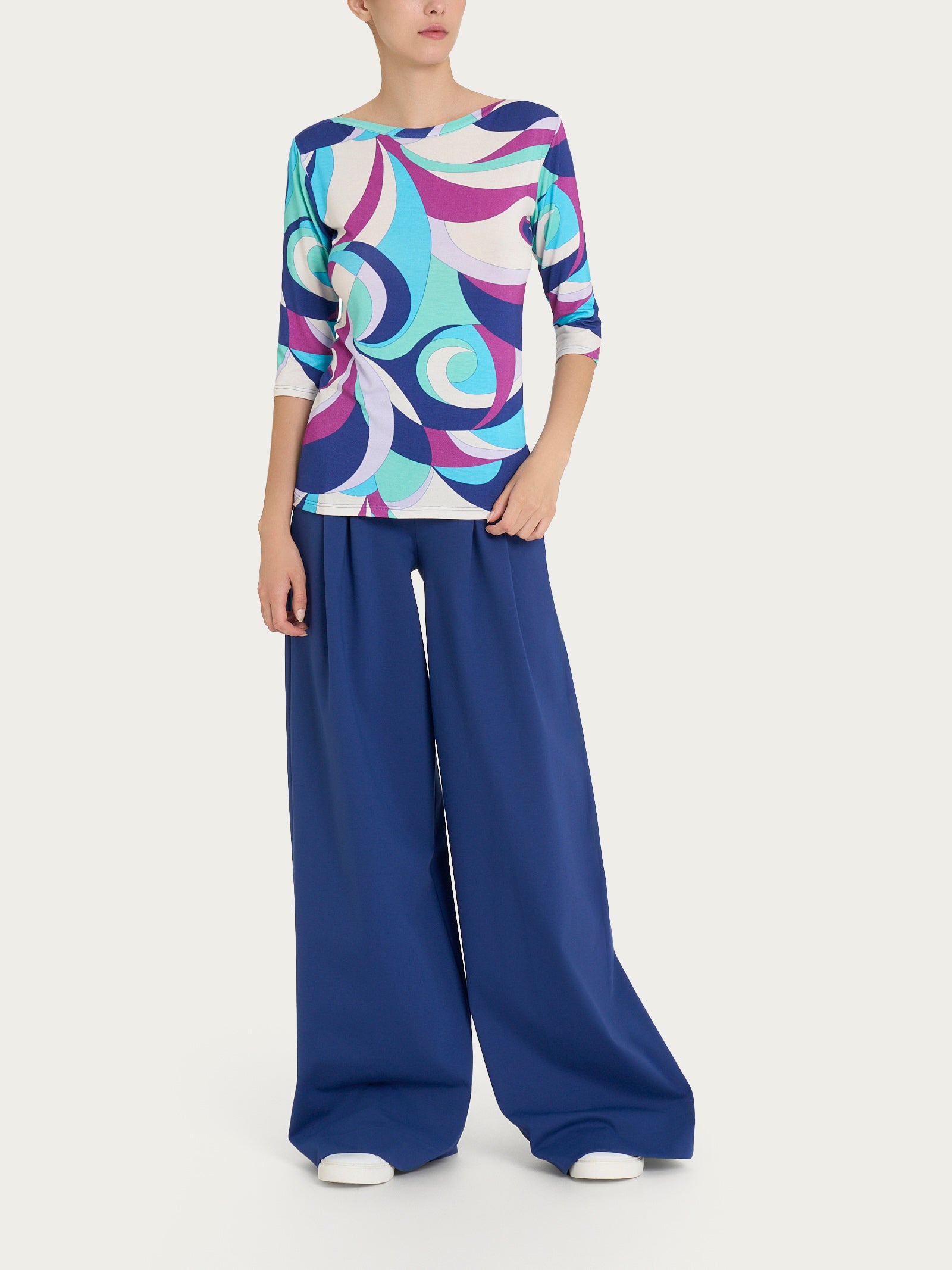 Ragno Viscosa Summer Maglietta onde Pool Blue