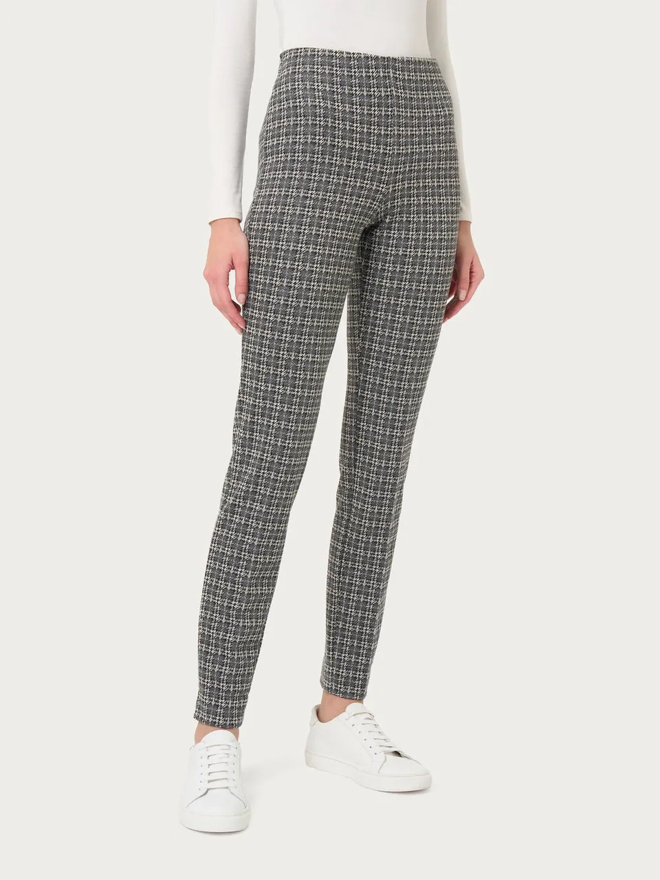 Ragno Compact pantalone sigaretta donna fantasia vapore jacquard