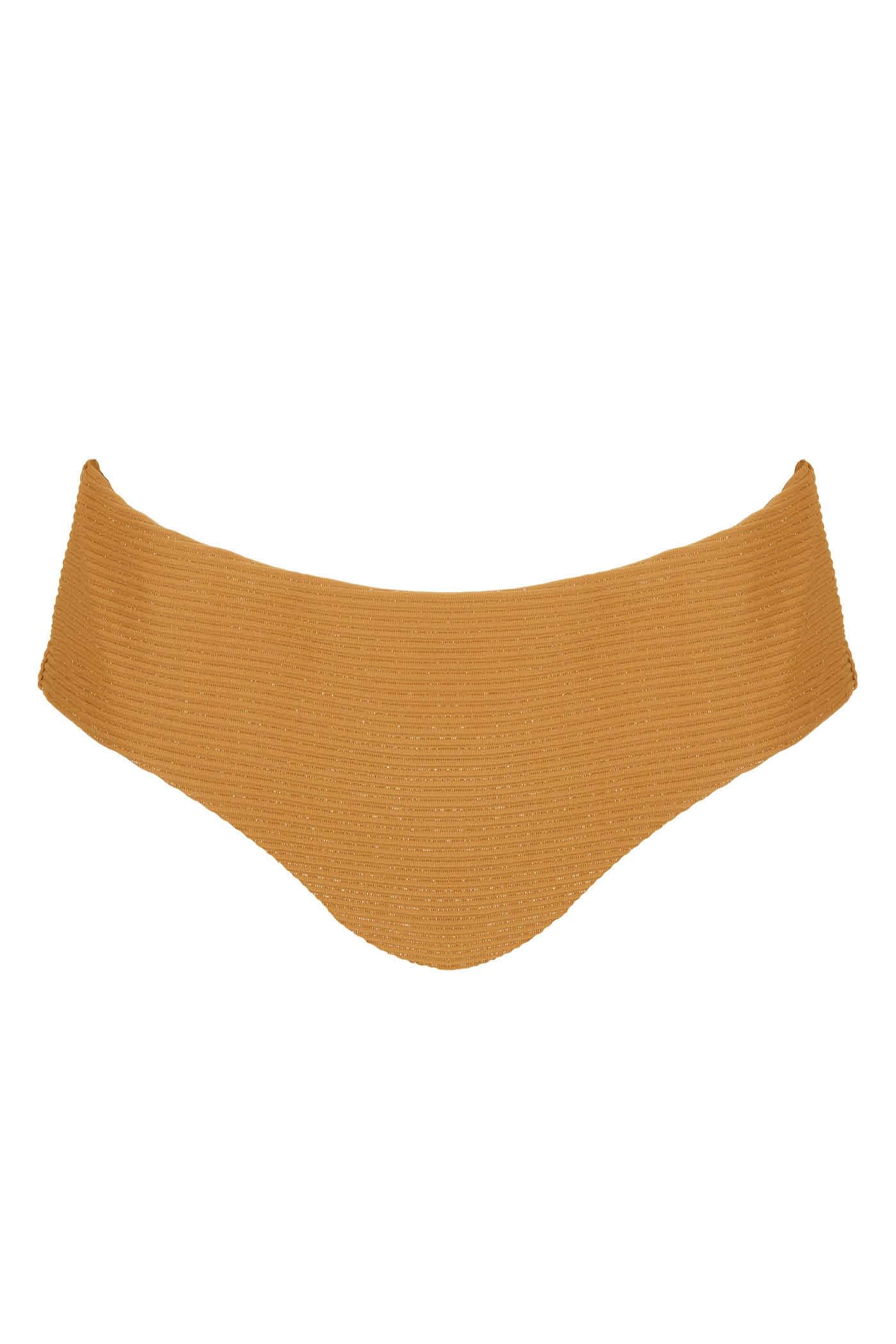 Goldenpoint Lamè slip bikini fianco alto costine lurex tinta unita