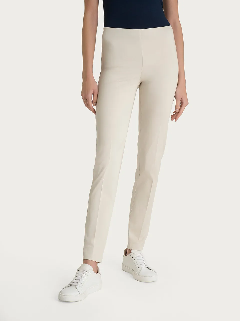 Ragno Satin Power pantaloni sigaretta donna Champignon con spacco