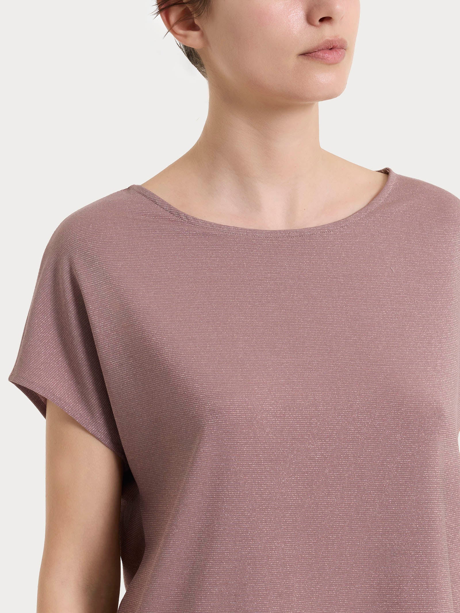 Ragno Summer Light Kimono Maglietta Donna Twilight Mauve Righe