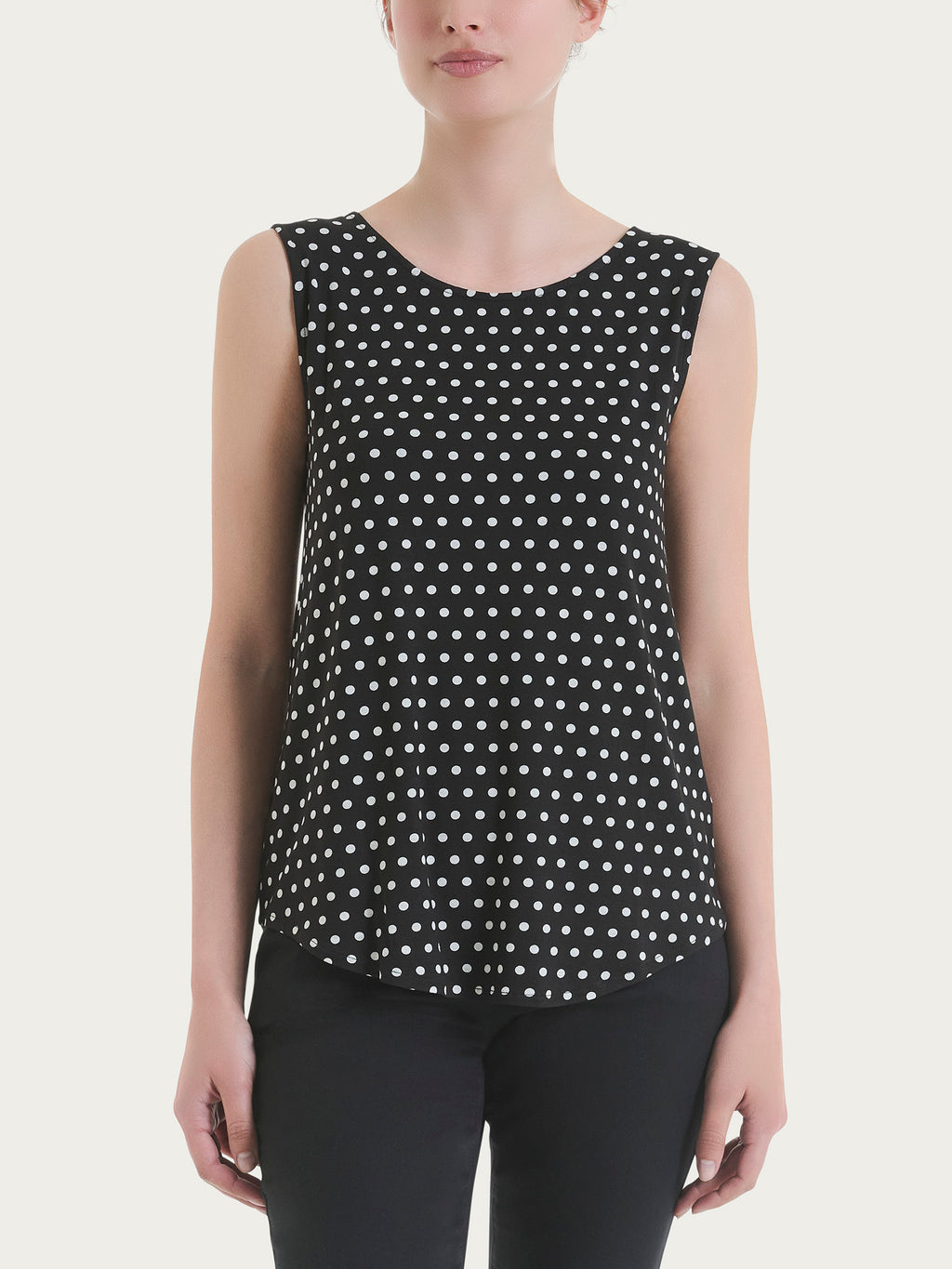Ragno Viscosa Summer canotta donna a pois nero viscosa elasticizzata