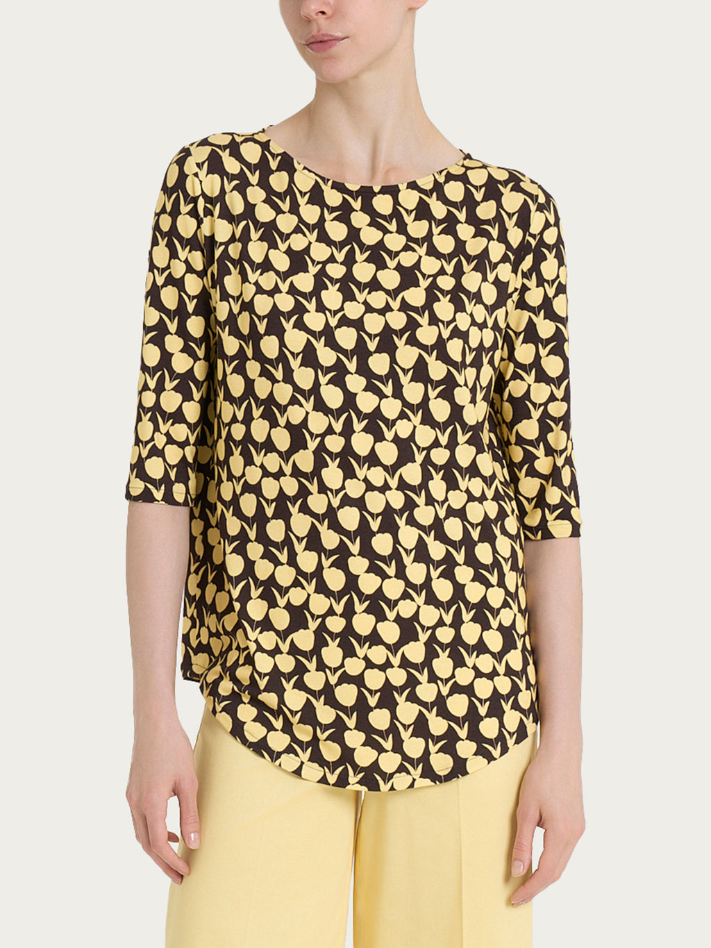 Ragno Viscosa Summer t-shirt barca tulipani Pale Banana