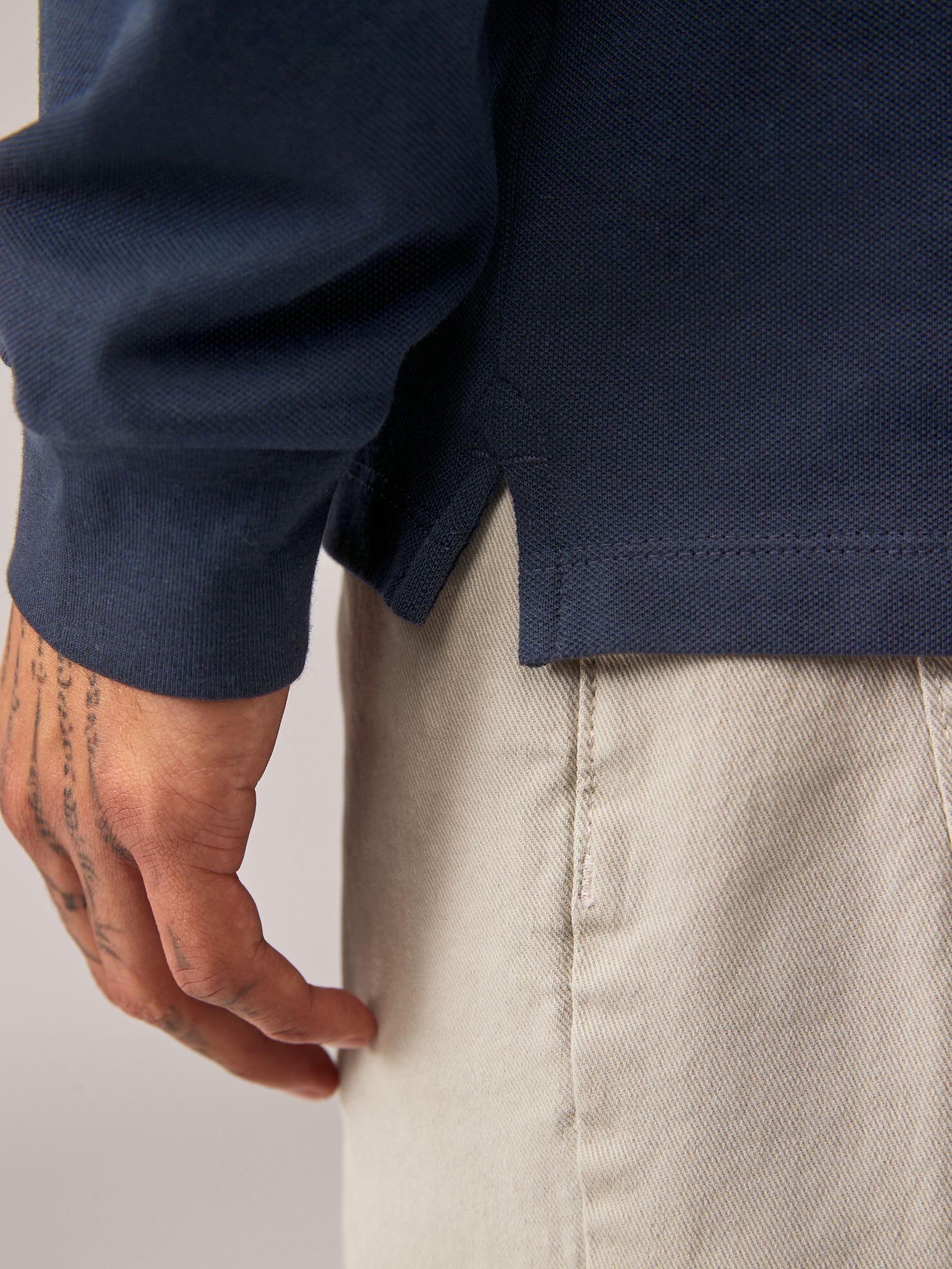 Next polo uomo maniche lunghe piqué regular cotone