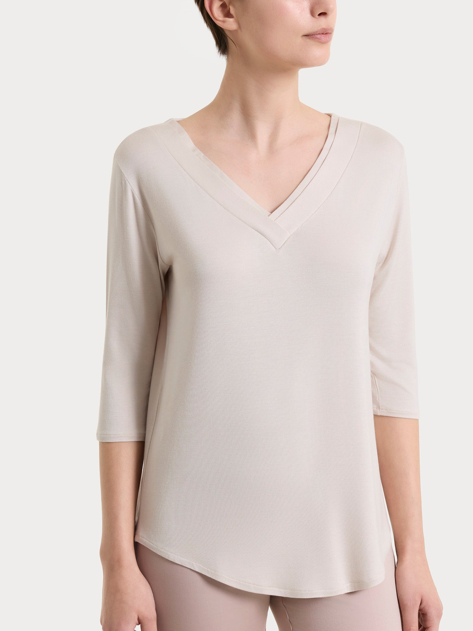Ragno Viscosa Summer maglietta scollo V Champignon 3/4