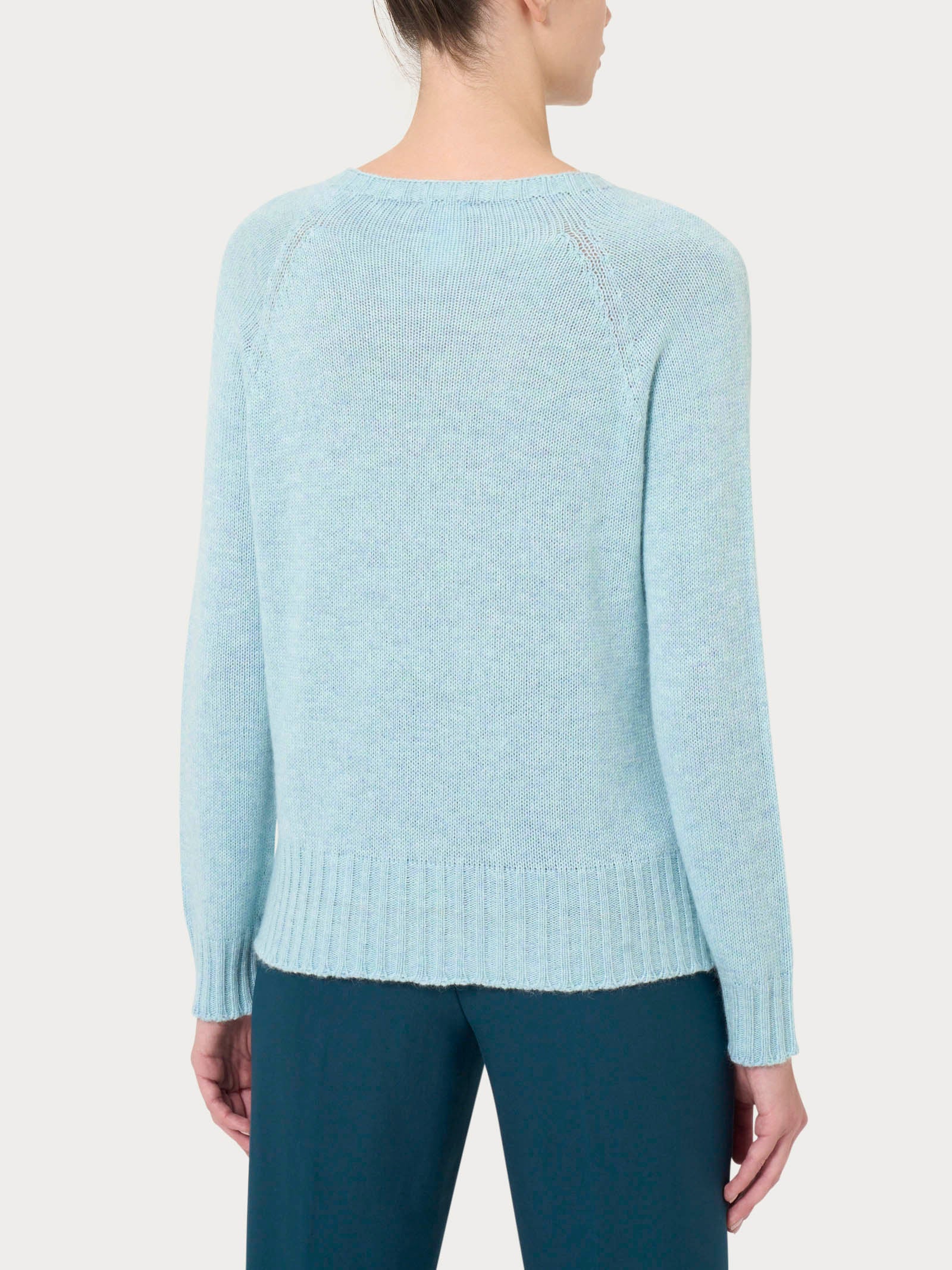 Ragno Merino Soft maglia girocollo azzurra