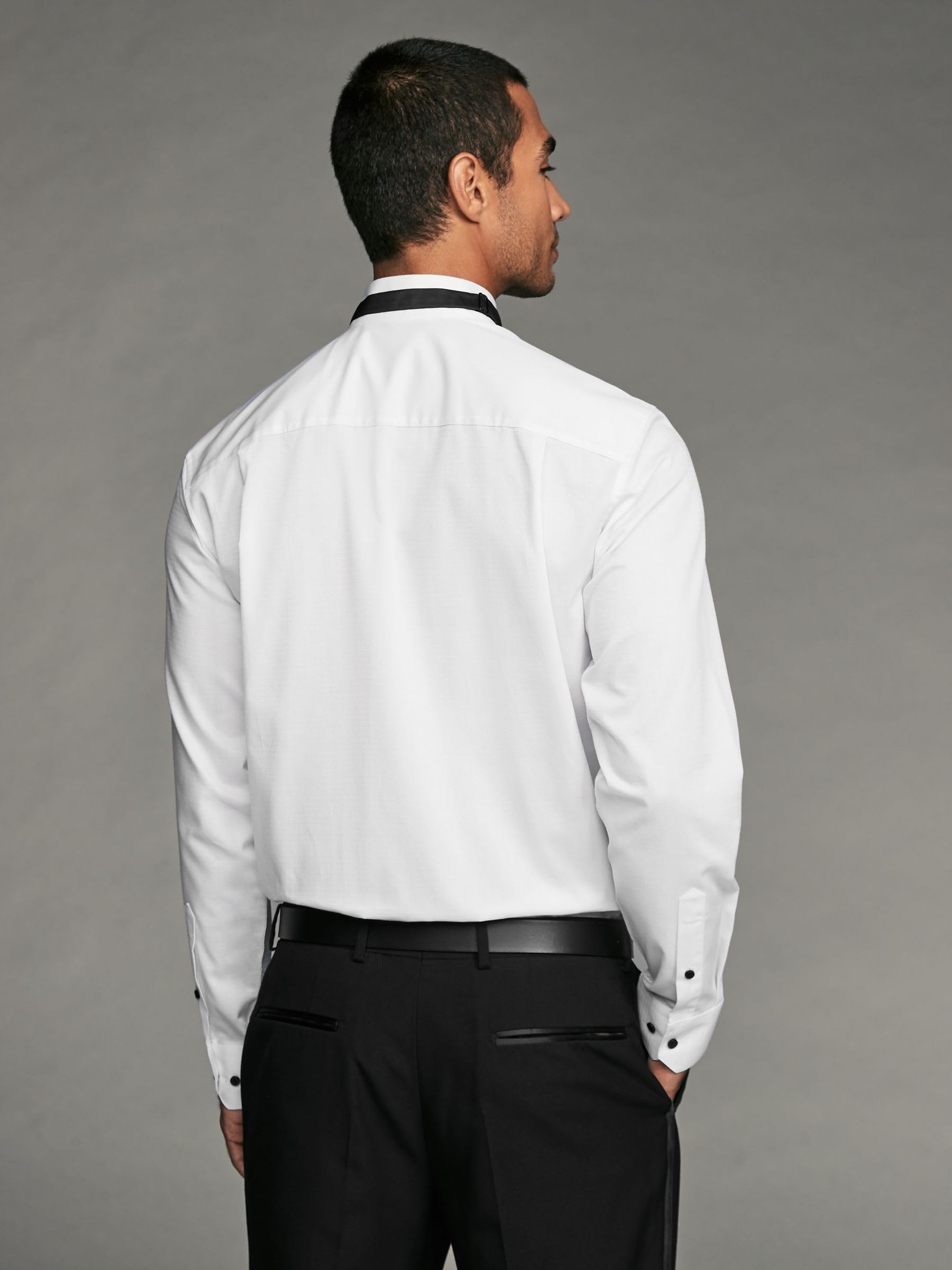 Next Camicia con Polsino Singolo camicia uomo regular con papillon