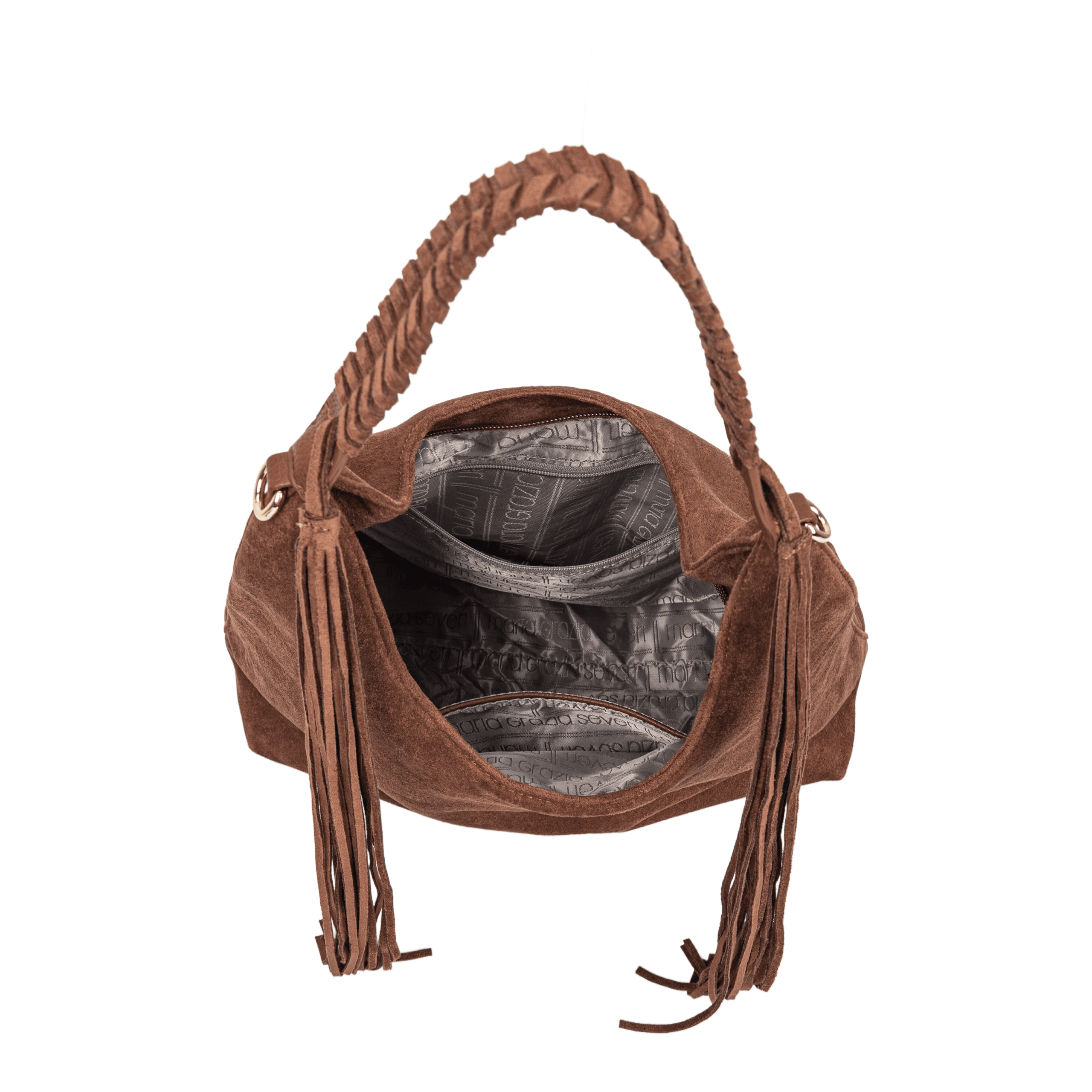 Maria Grazia Severi 9135 Borsa Hobo Frange Scamosciata