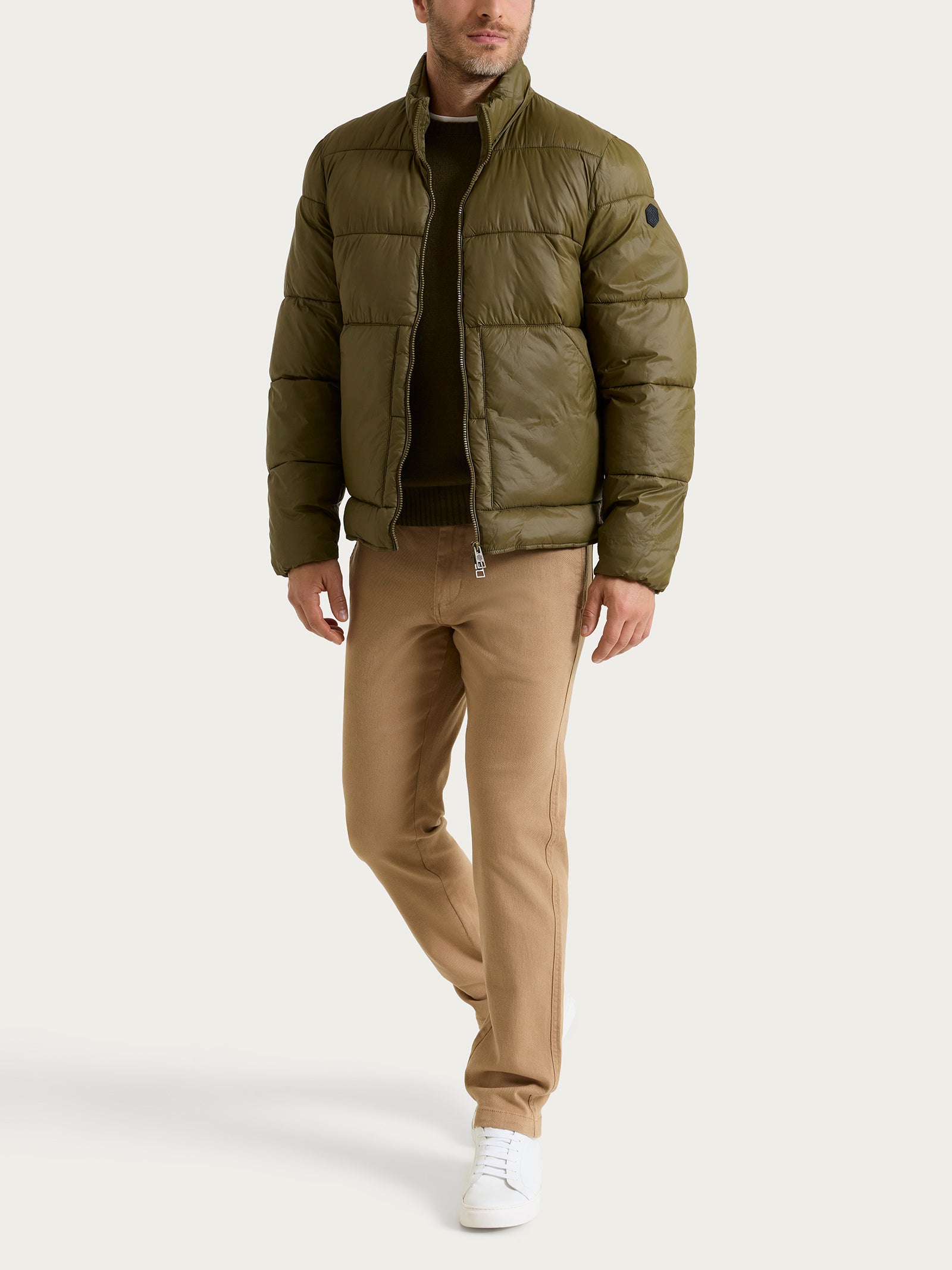 Ragno Vegan Down piumino corto uomo dark olive imbottito