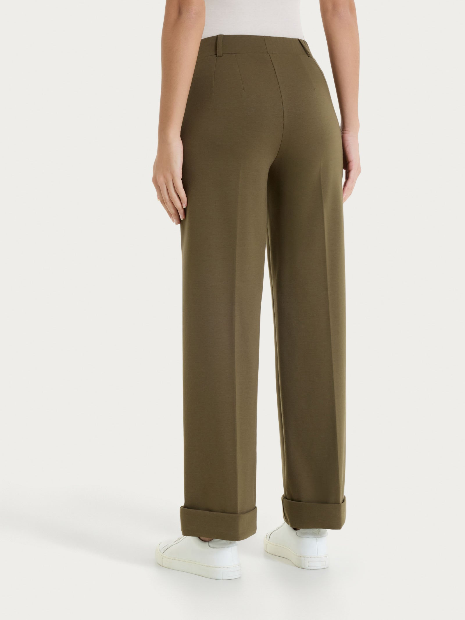 Ragno Compact Light Pantalone Ampio Tasche Dark Olive gamba larga