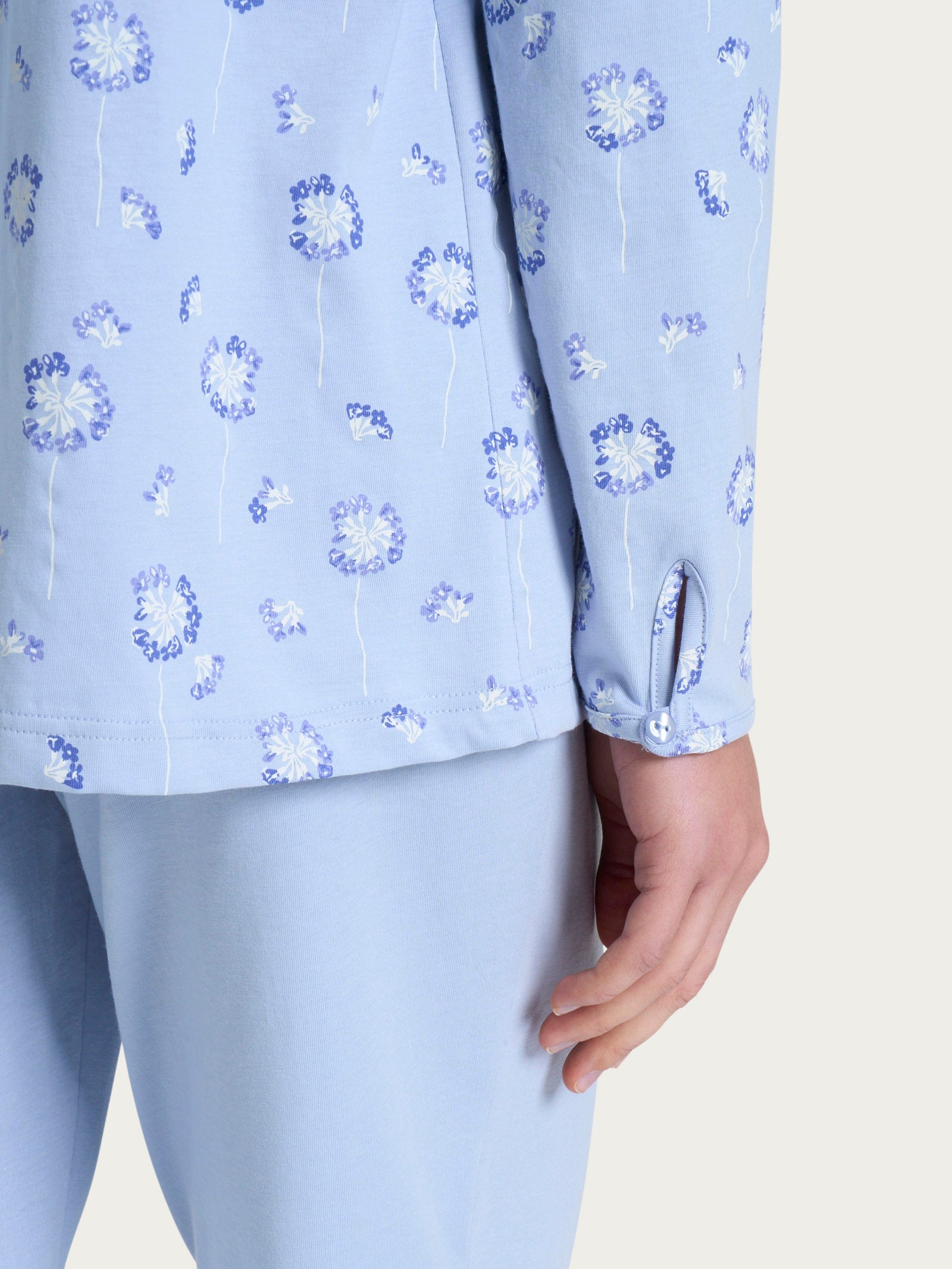 Ragno Jersey di Cotone pigiama aperto Fant. Brunnera Blue