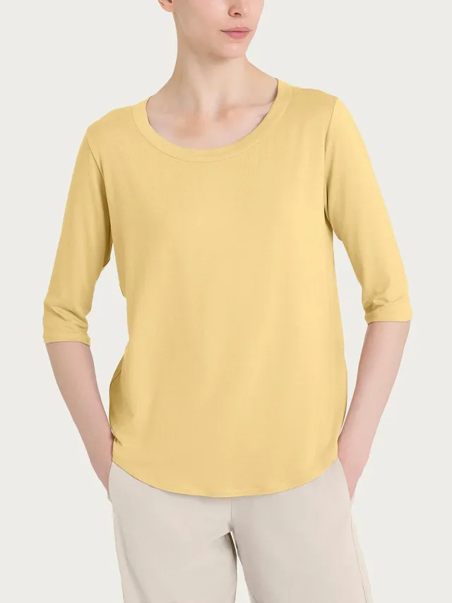 Ragno Viscosa Summer maglietta donna Pale Banana viscosa elasticizzata