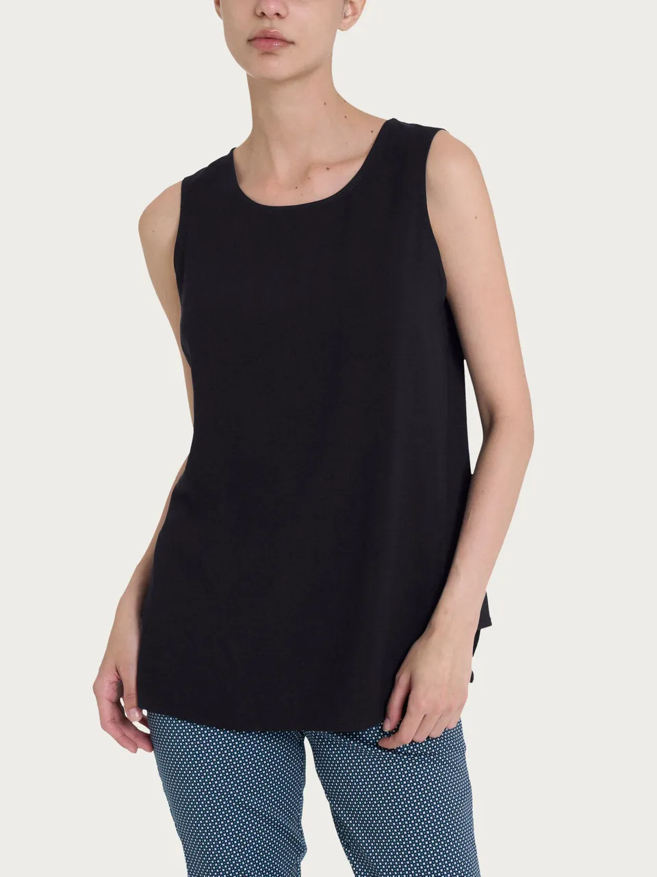 Ragno Viscosa Summer Top Spalla Larga nero fresco
