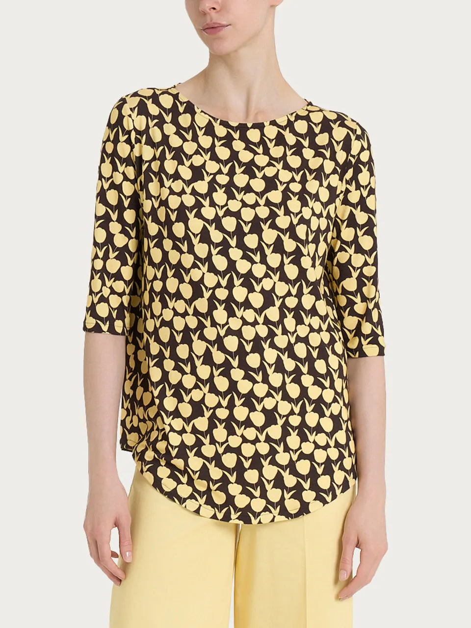 Ragno Viscosa Summer t-shirt barca tulipani Pale Banana