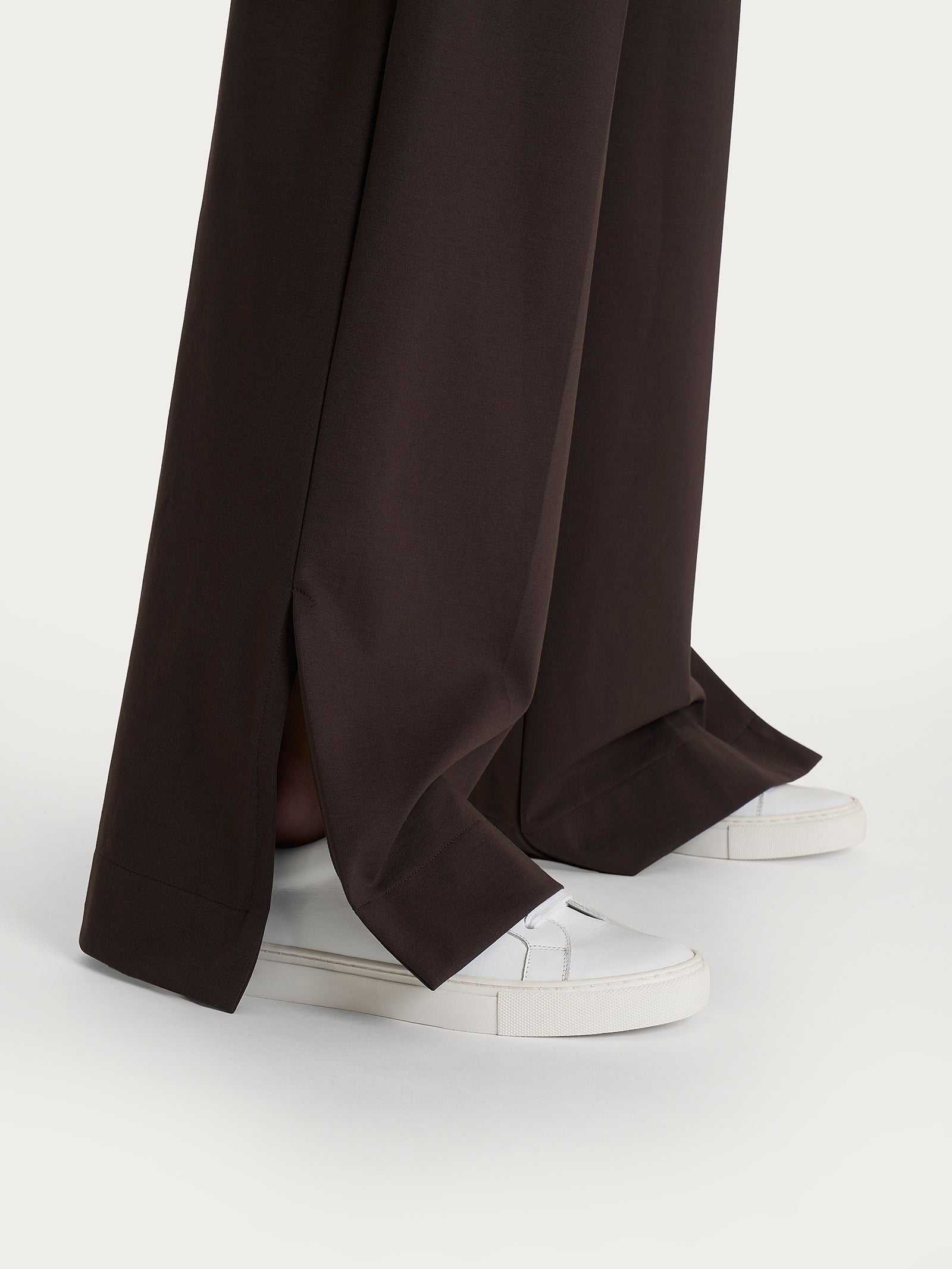 Ragno Compact Light The Wide Leg Pantalone Palazzo Chocolate Torte con tasche