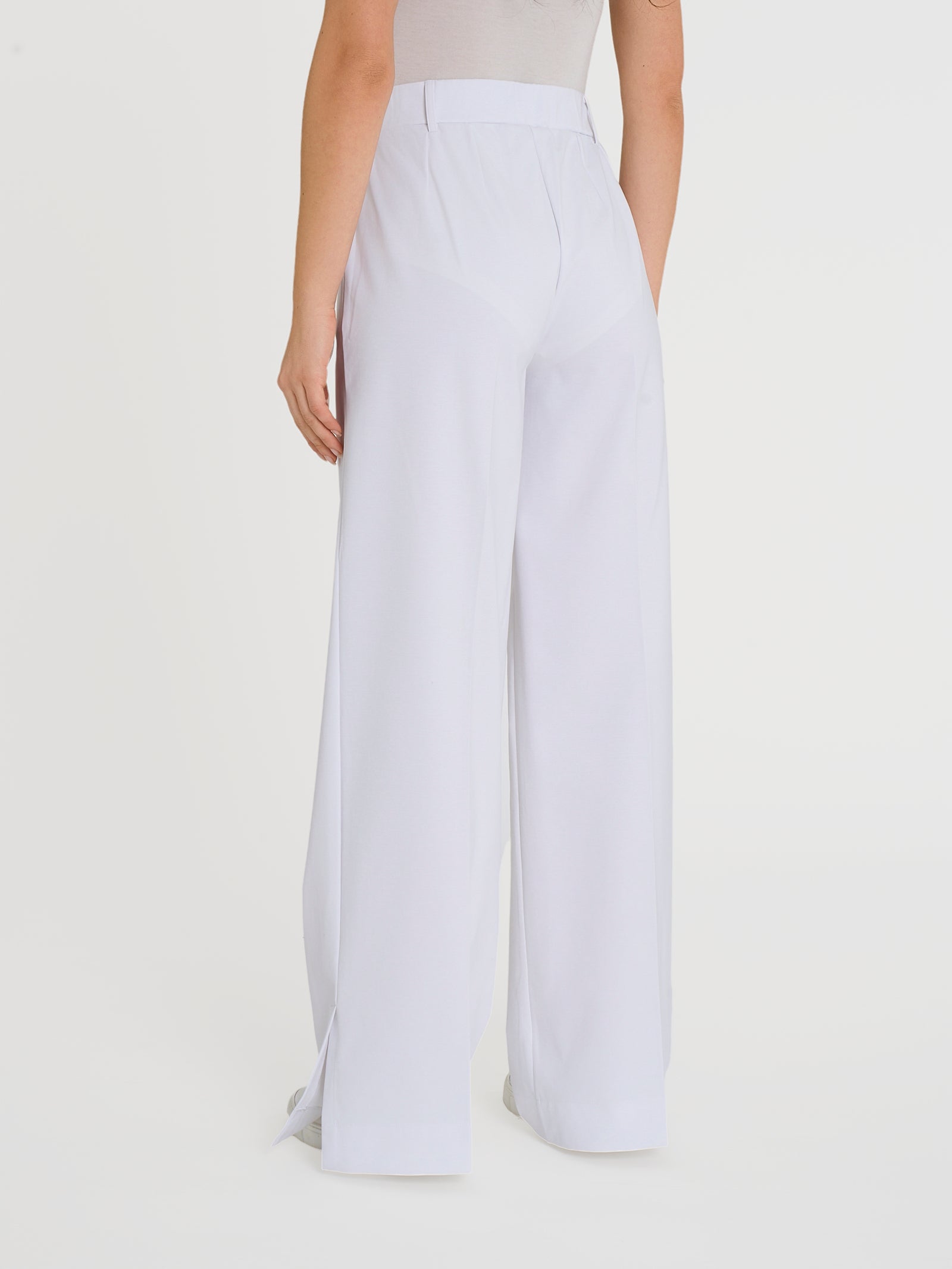 Ragno Compact Light Pantalone Palazzo Bianco Wide Leg