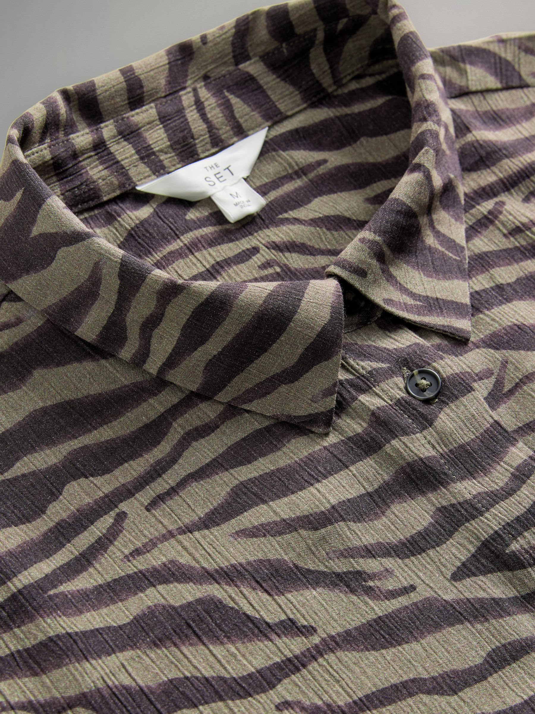 Geo Next The Set completo donna camicia shorts zebrato leggero