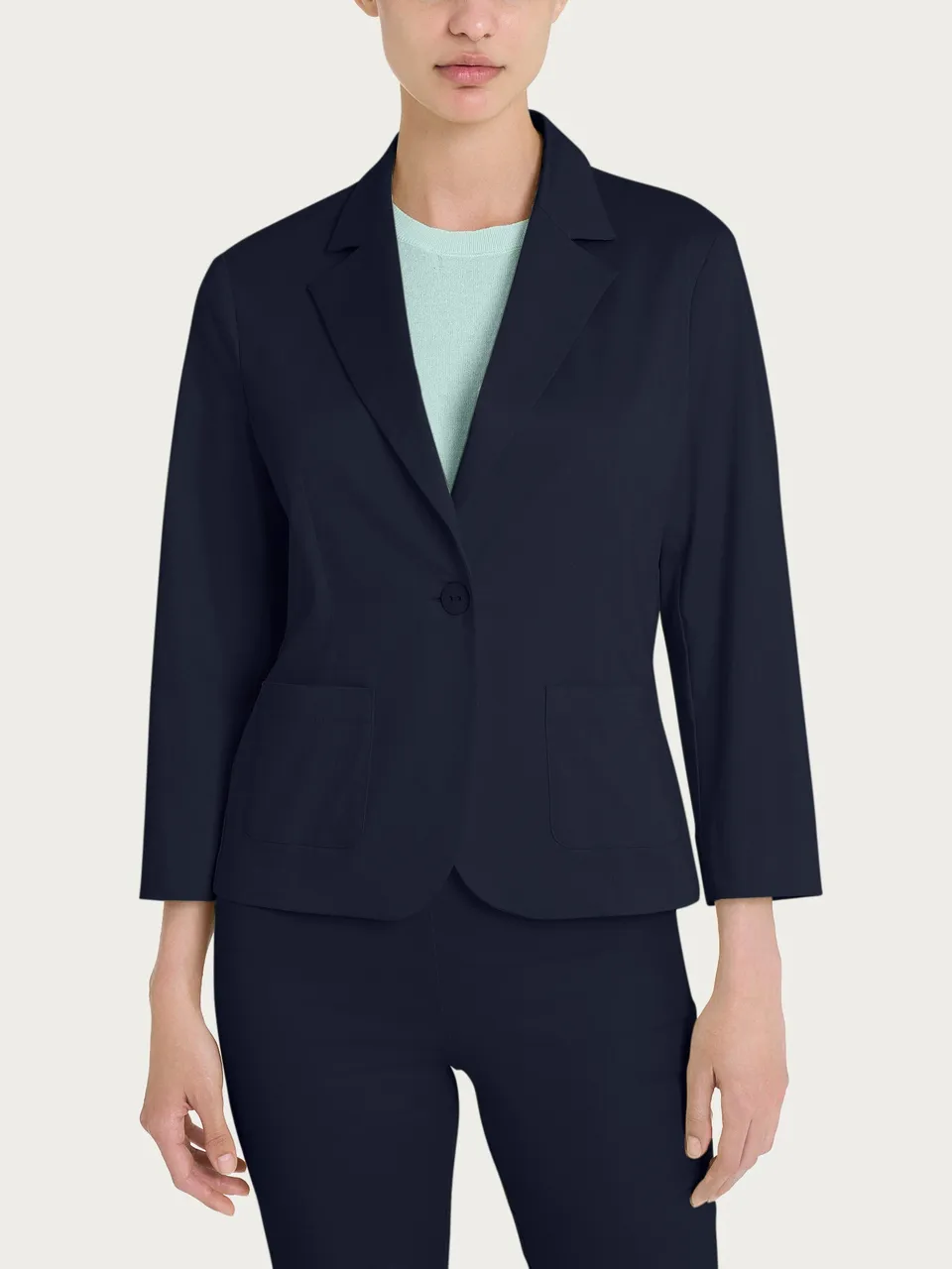 Ragno Satin Power Blazer Bleu manica 3/4 cotone
