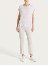 Ragno Satin Power Cropped Flare pantaloni Champignon cotone stretch