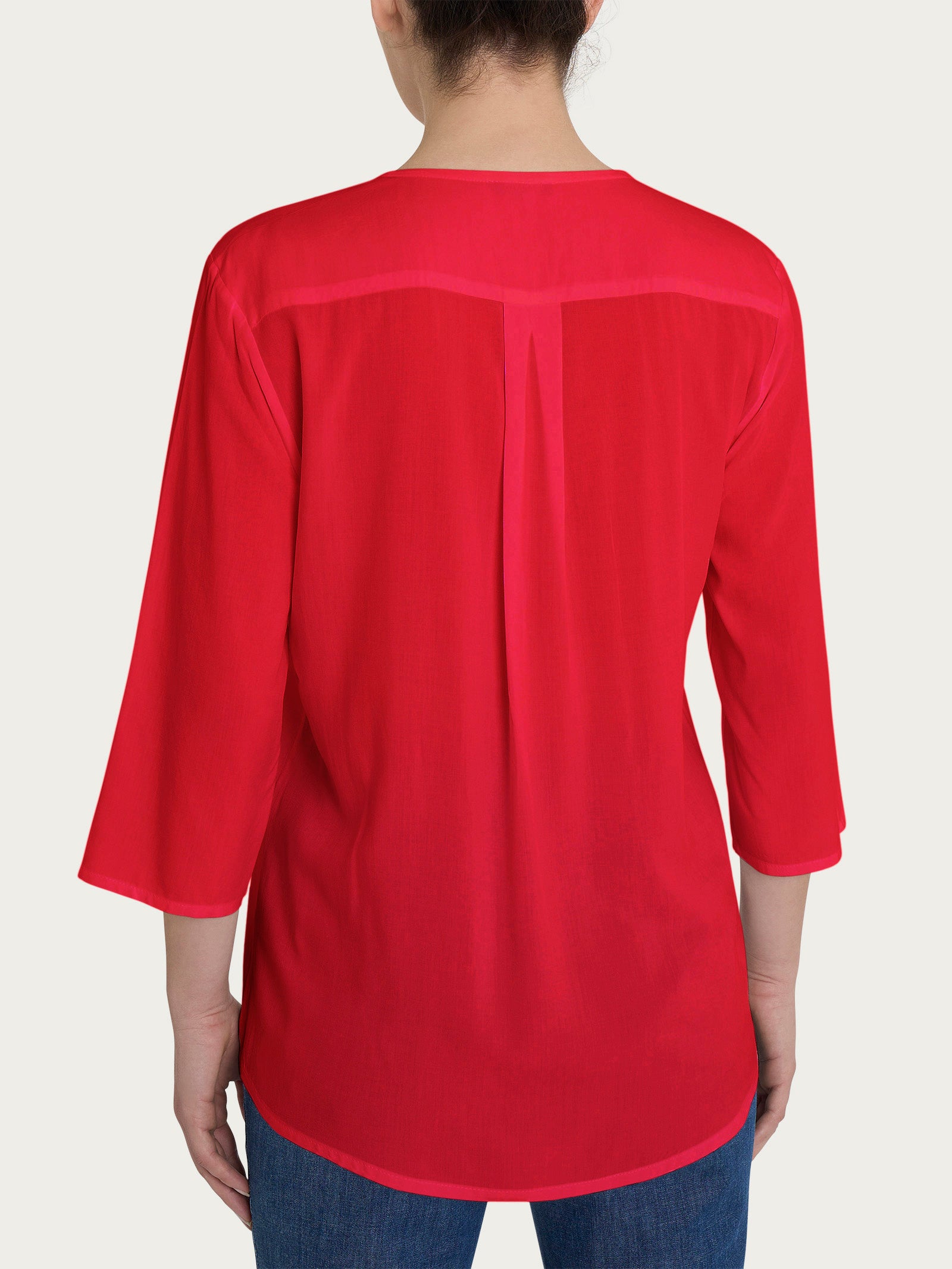 Ragno EcoSeta Blusa Scollo V Manica 3/4 Salsa in viscosa