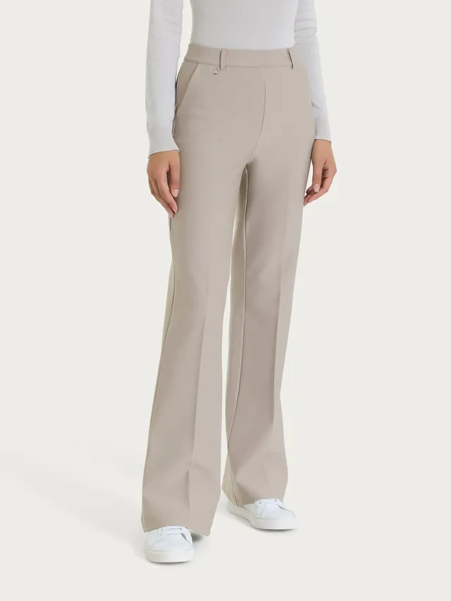 Ragno Compact pantalone flare lungo String vita elasticizzata