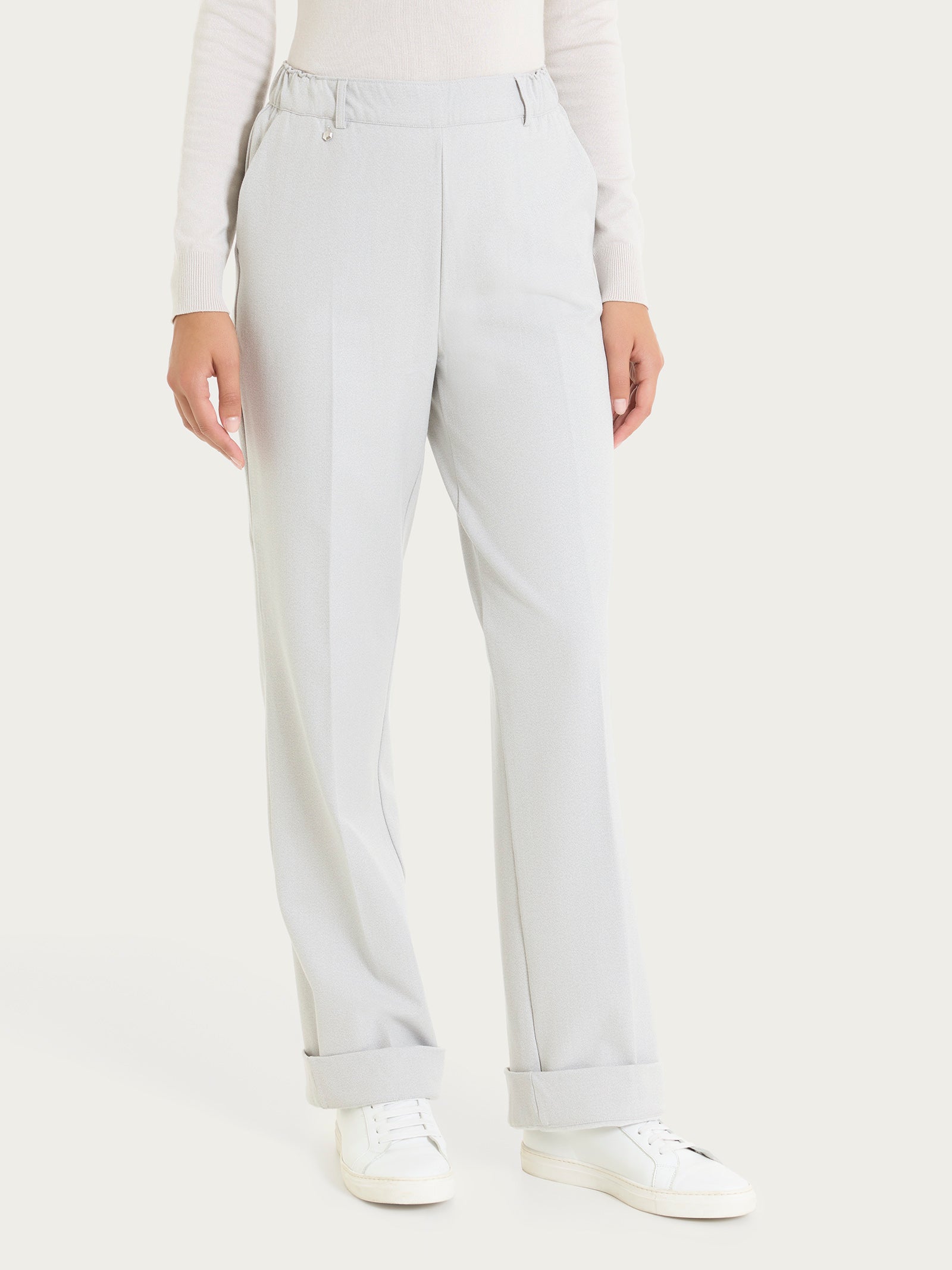 Ragno Compact pantalone donna Ghiaia Mel flanella calda