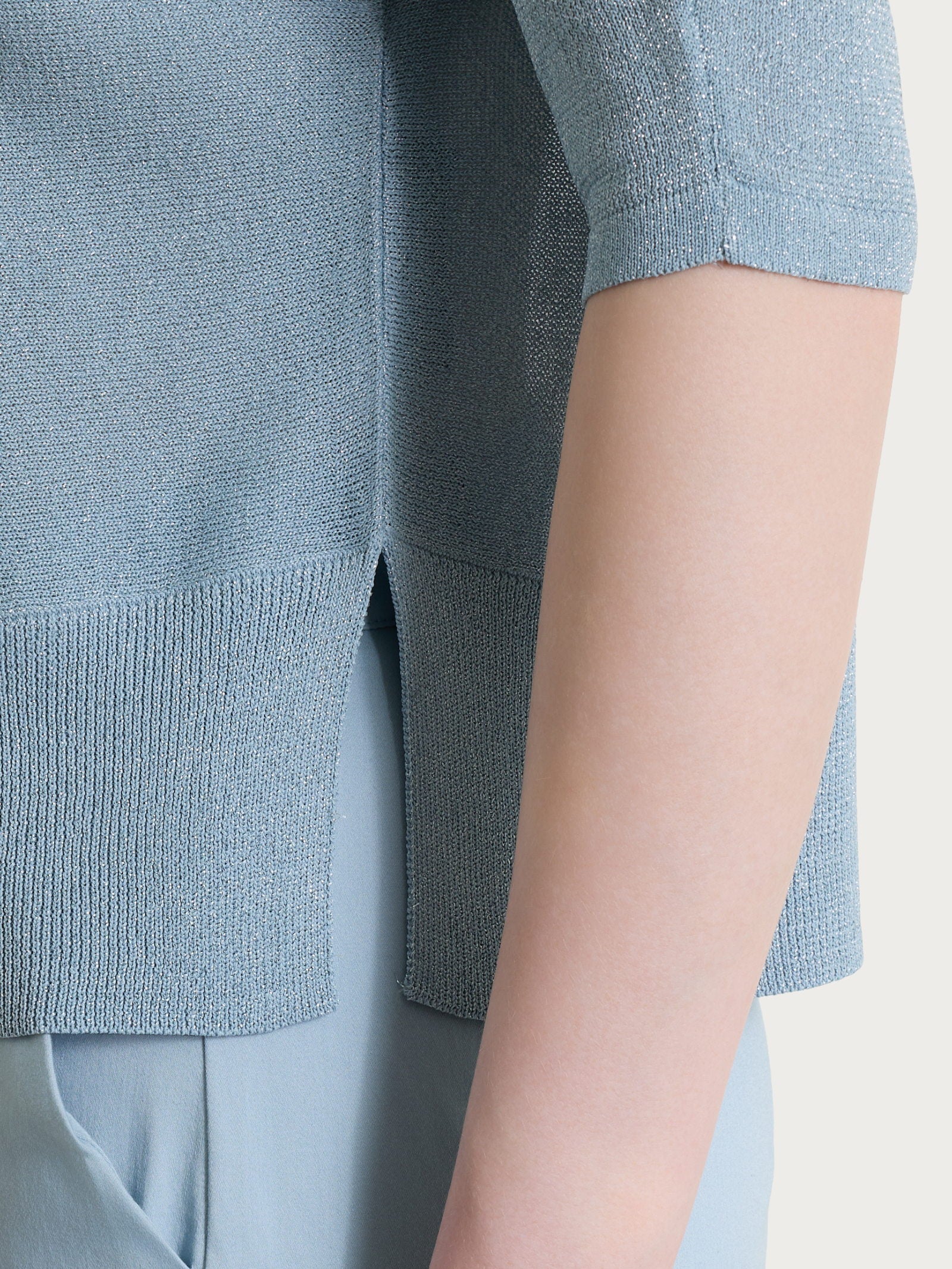 Ragno Maglia Pipistrello Crêpe Lurex Dusty Blue