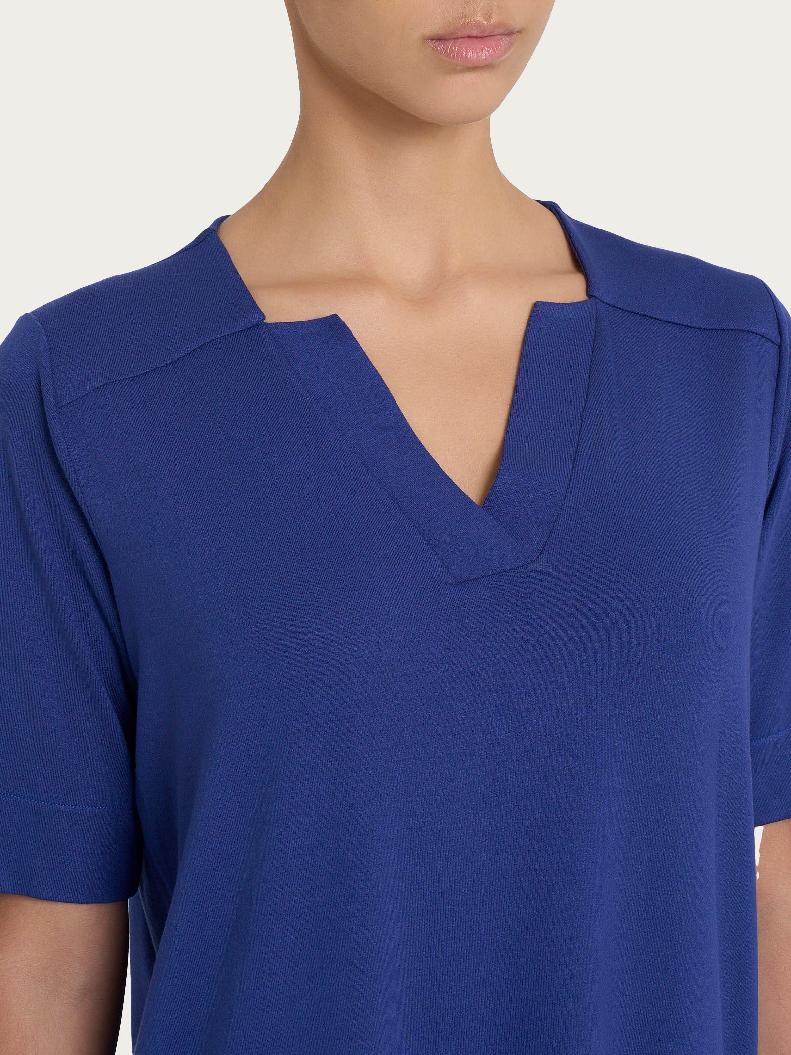 Ragno Viscosa Summer maglietta donna Blueberry scollo V