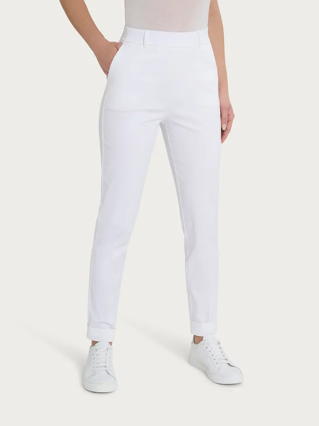 Ragno Satin Power pantalone chino slim cotone bianco
