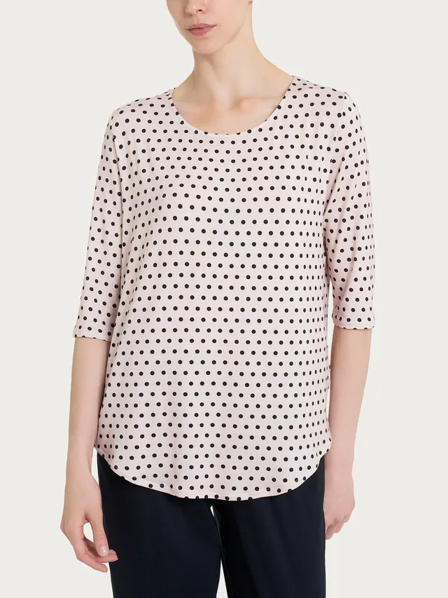 Ragno Viscosa Summer t-shirt pois manica 3/4 Champignon